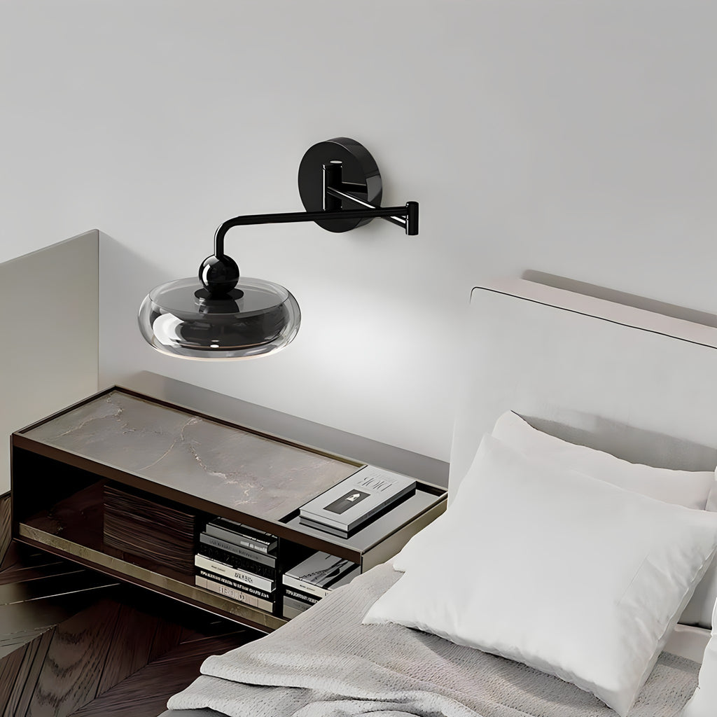 Adjustable Arm Glass Wall Light