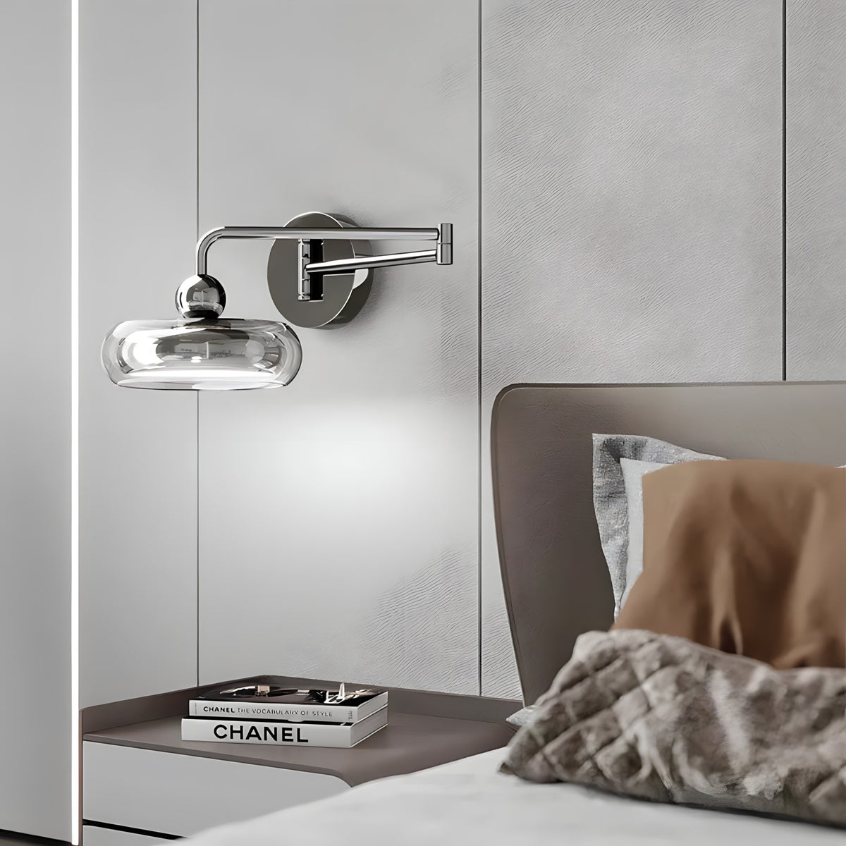 Adjustable Arm Glass Wall Light