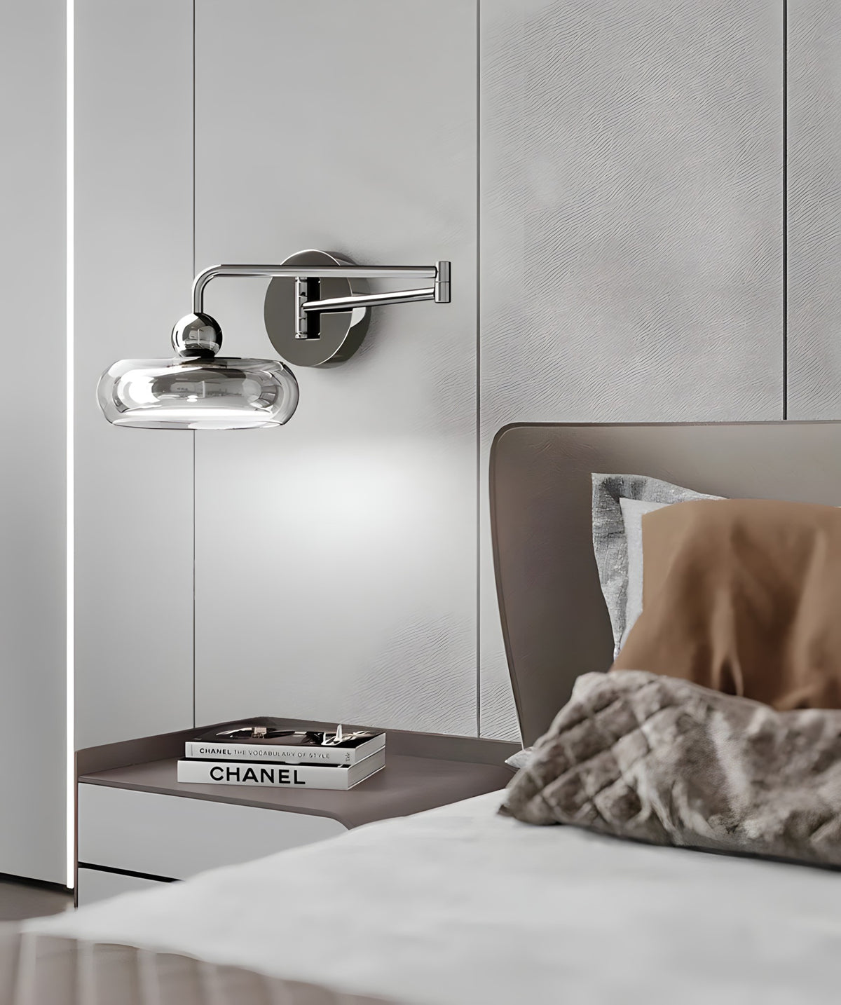 Adjustable Arm Glass Wall Light