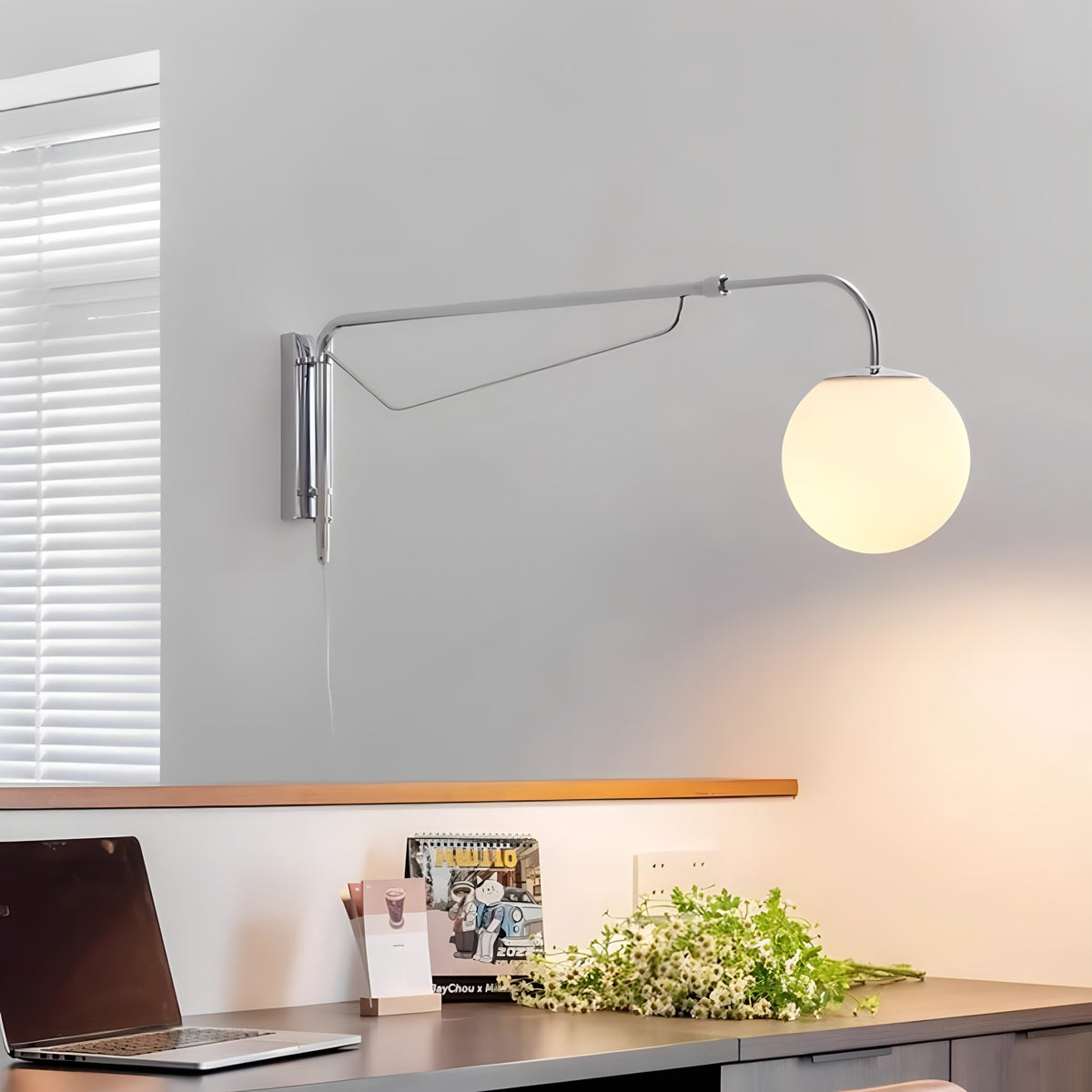Adjustable Chrome Wall Lamp