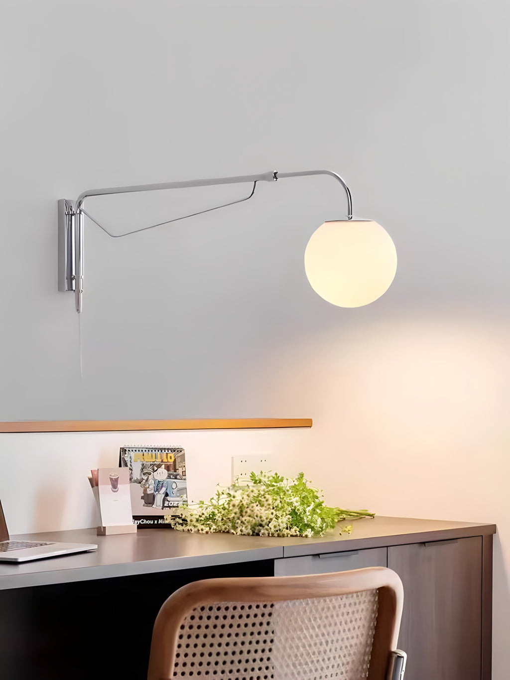 Adjustable Chrome Wall Lamp