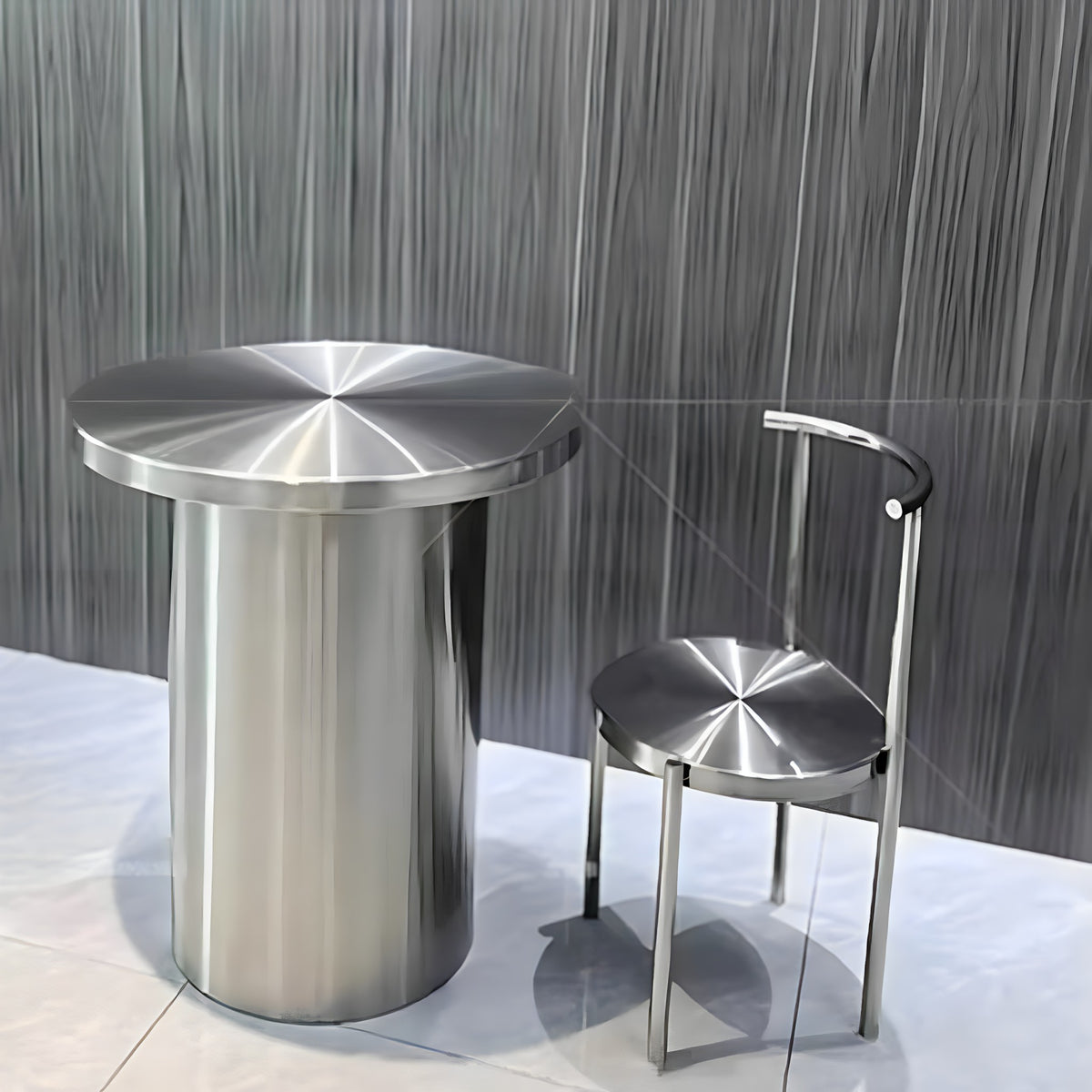 Brushed Stainless Steel Dining Chair