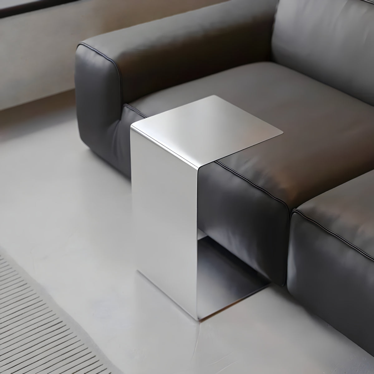 Brushed Stainless Steel Side Table