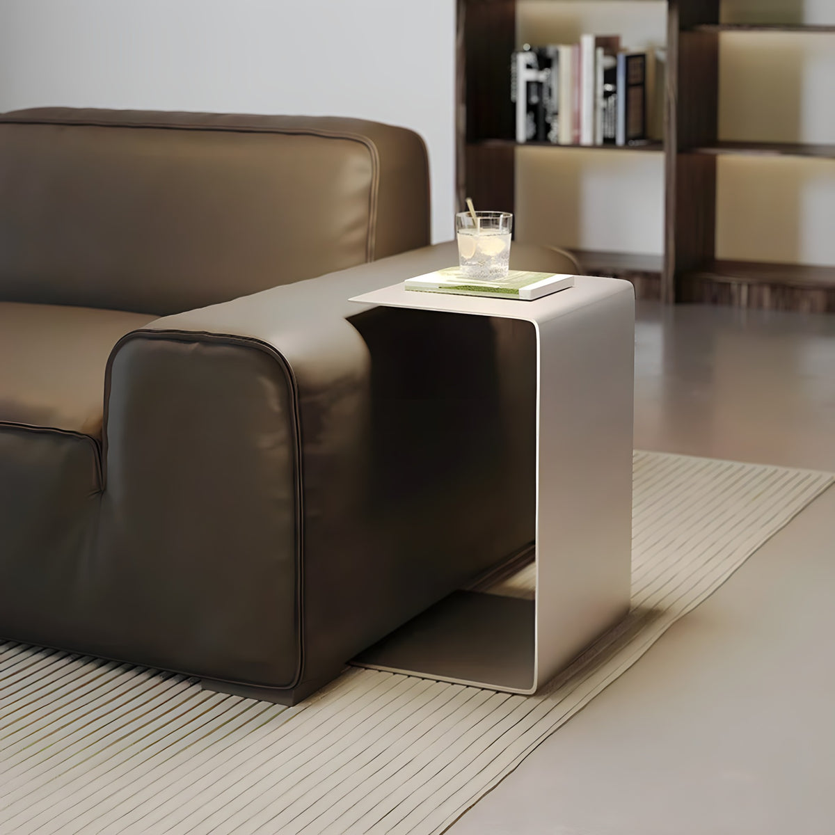 Brushed Stainless Steel Side Table