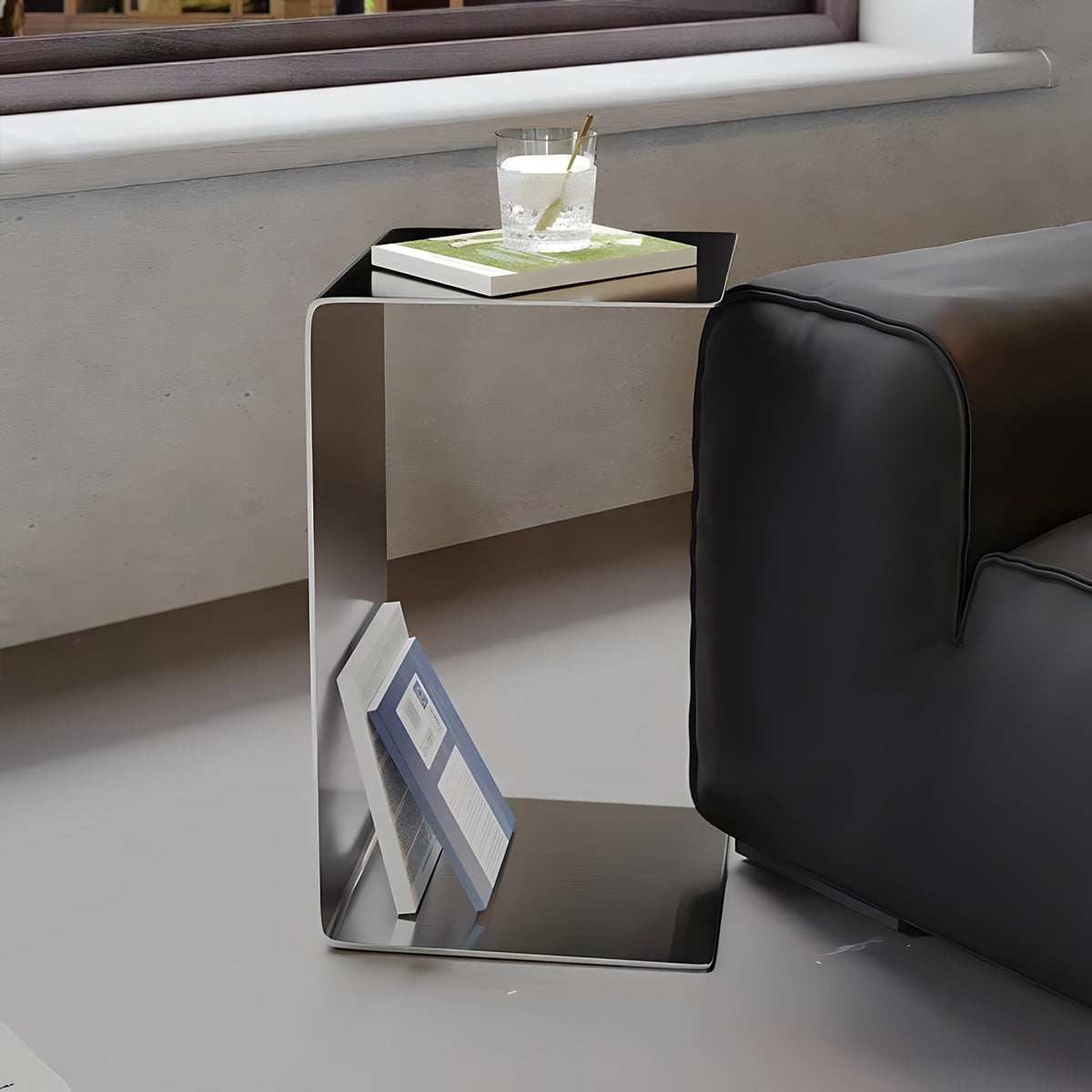 Brushed Stainless Steel Side Table