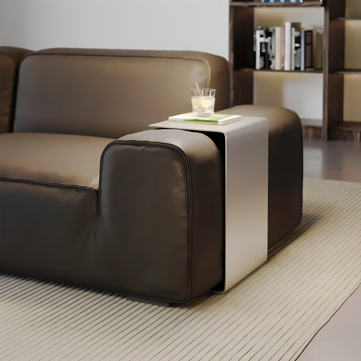 Brushed Stainless Steel Side Table