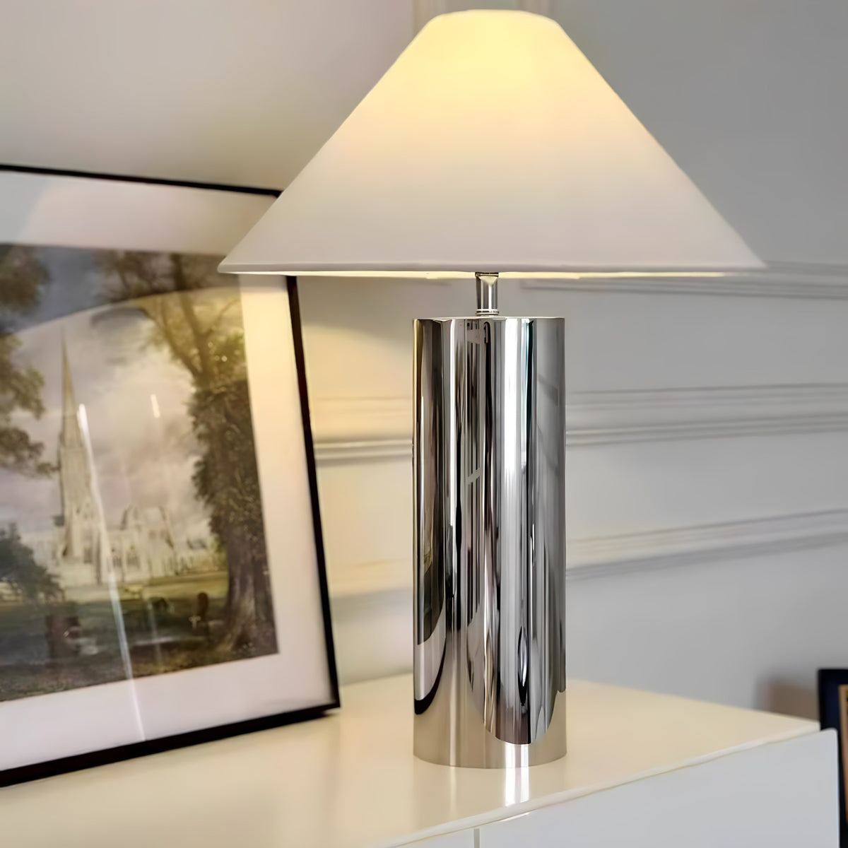 Conical Stainless Steel Floor Lamp
