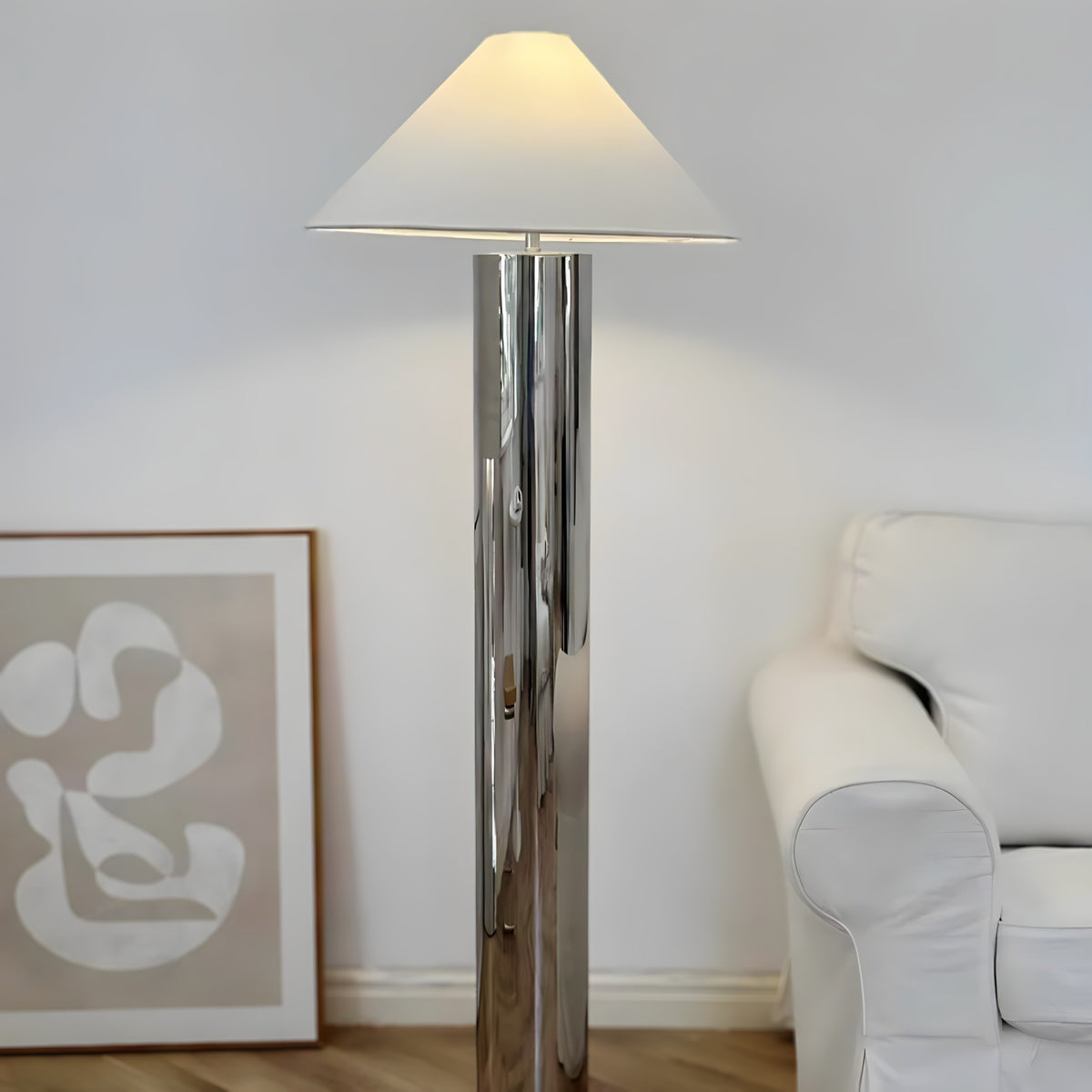 Conical Stainless Steel Floor Lamp