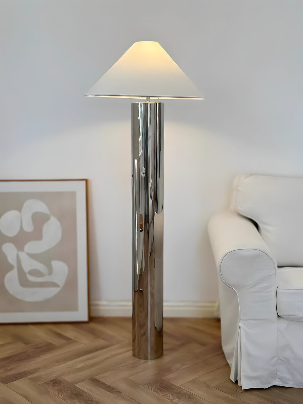 Conical Stainless Steel Floor Lamp