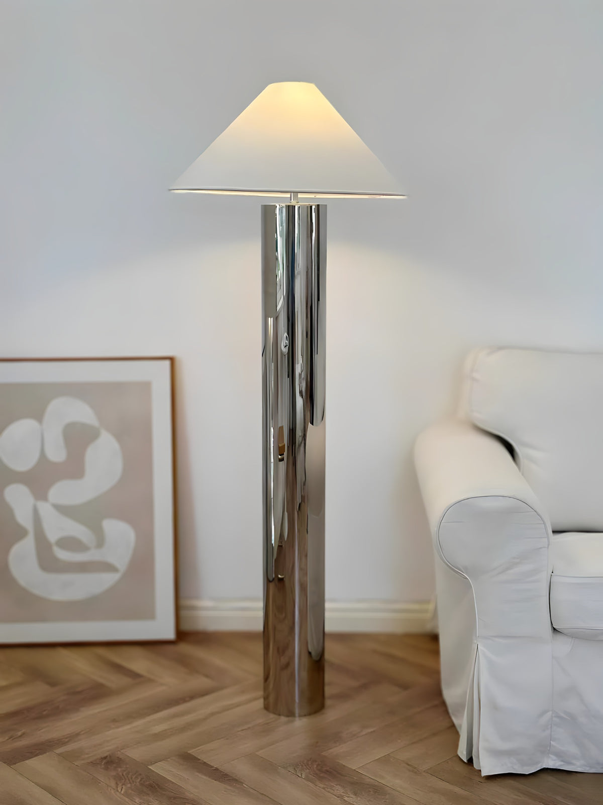 Conical Stainless Steel Floor Lamp