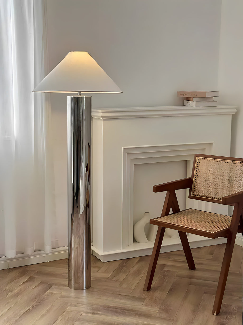 Conical Stainless Steel Floor Lamp