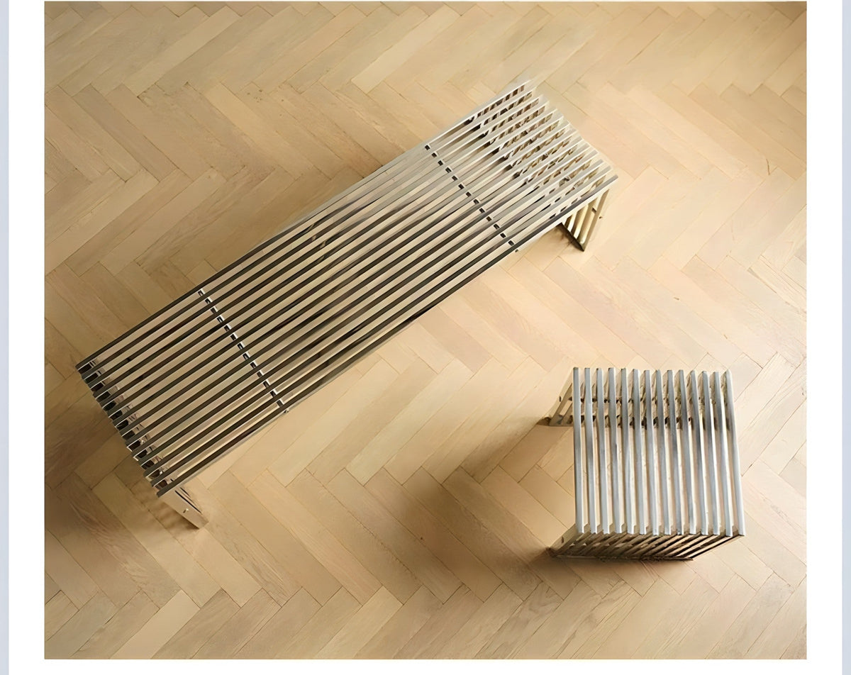 Minimalist Stainless Steel Bench, view 6