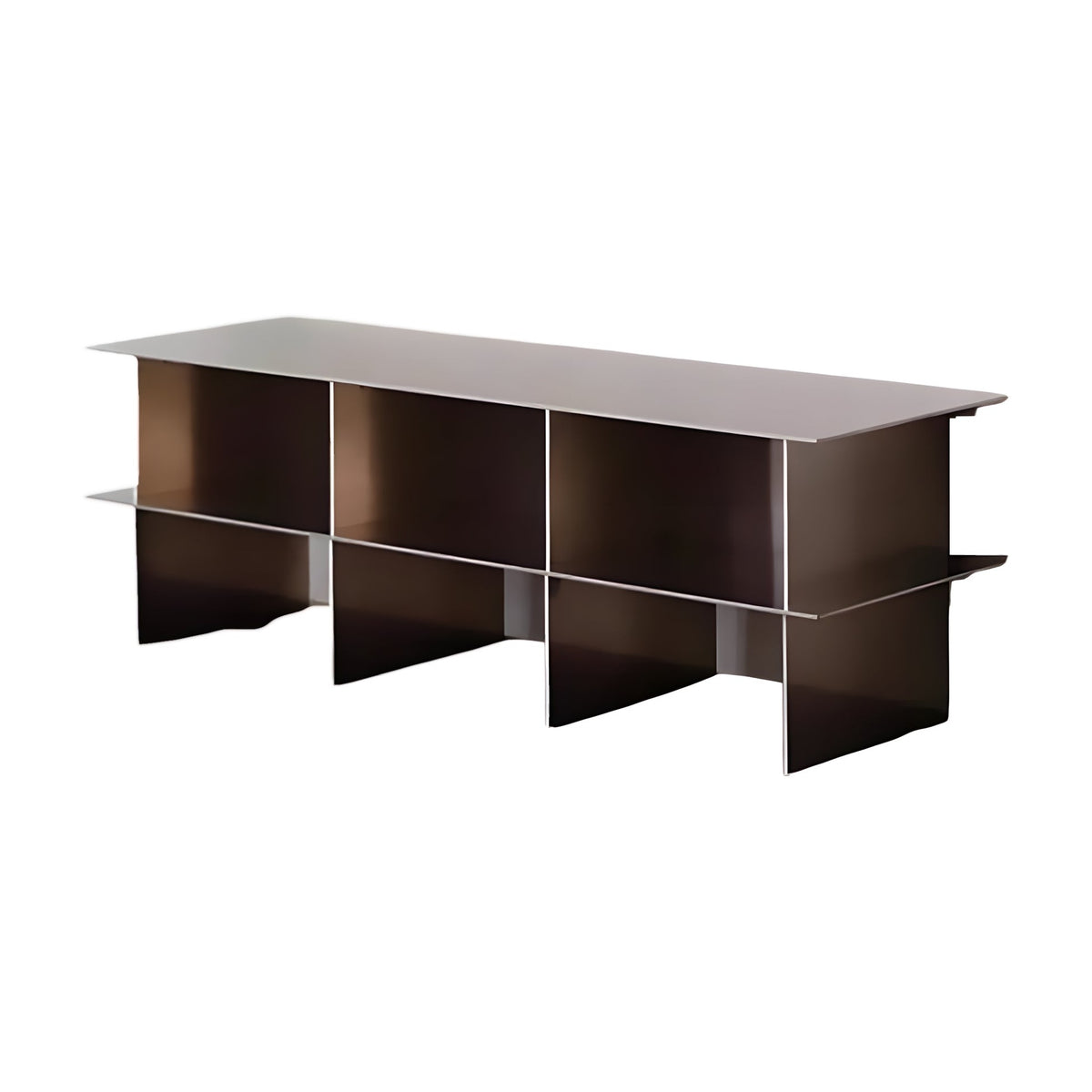 Glossy Metal Minimalist TV Stand, view 8