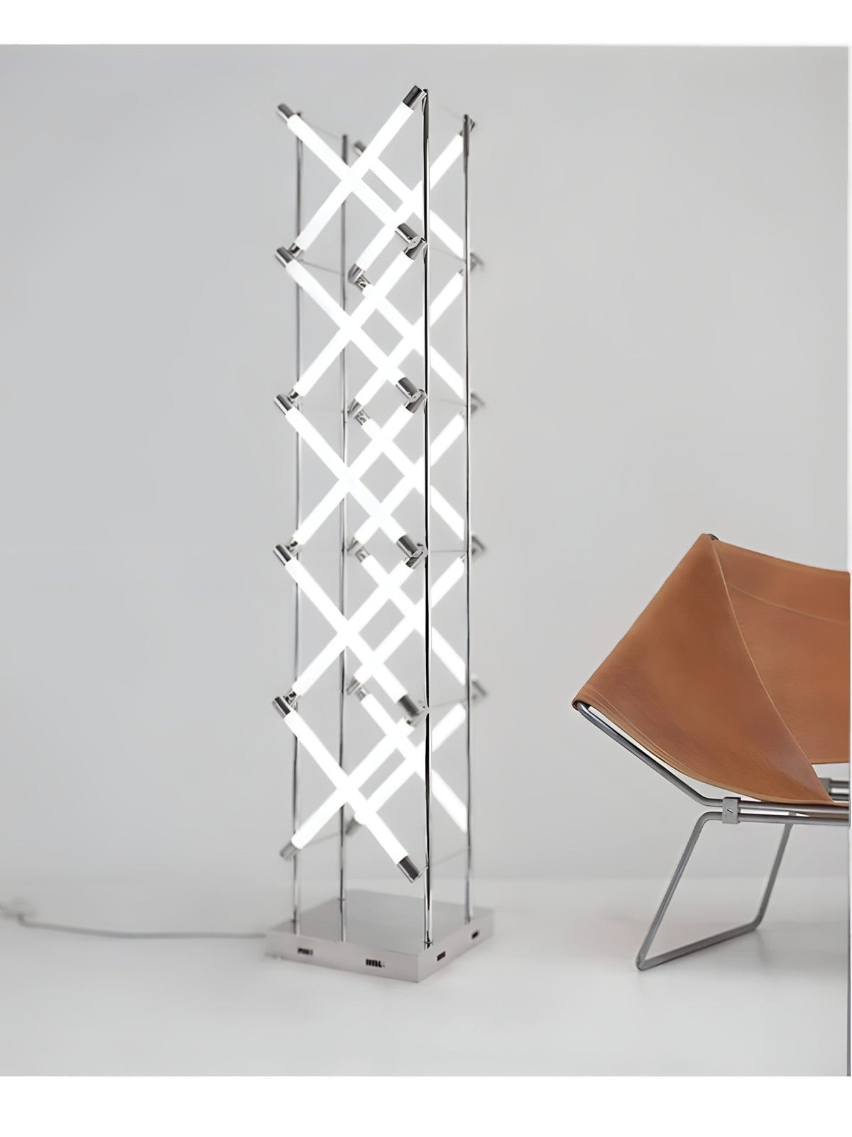 Tall Sculptural Steel Floor Lamp, view 2