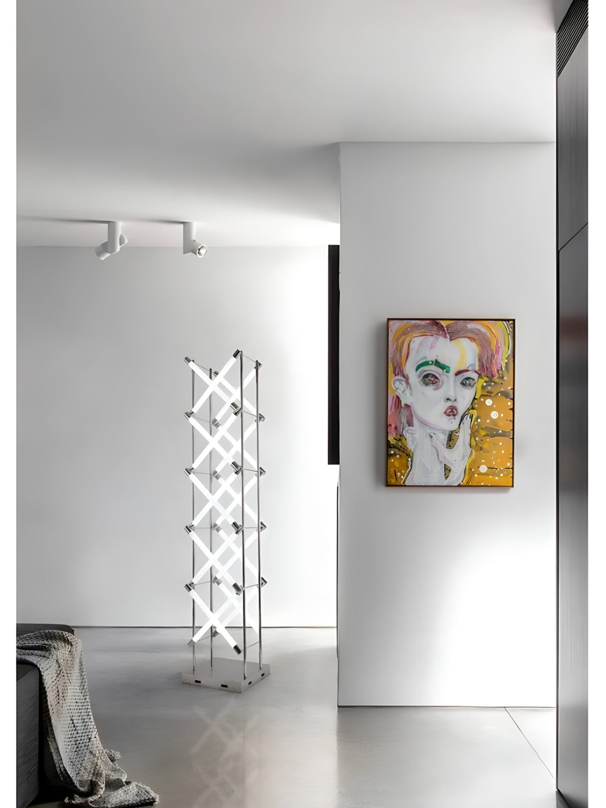 Tall Sculptural Steel Floor Lamp, view 3