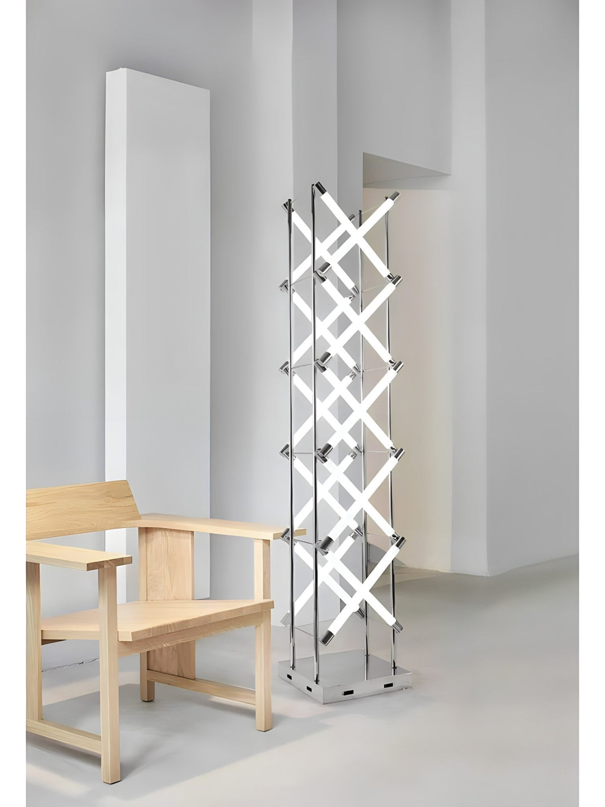 Tall Sculptural Steel Floor Lamp, view 5
