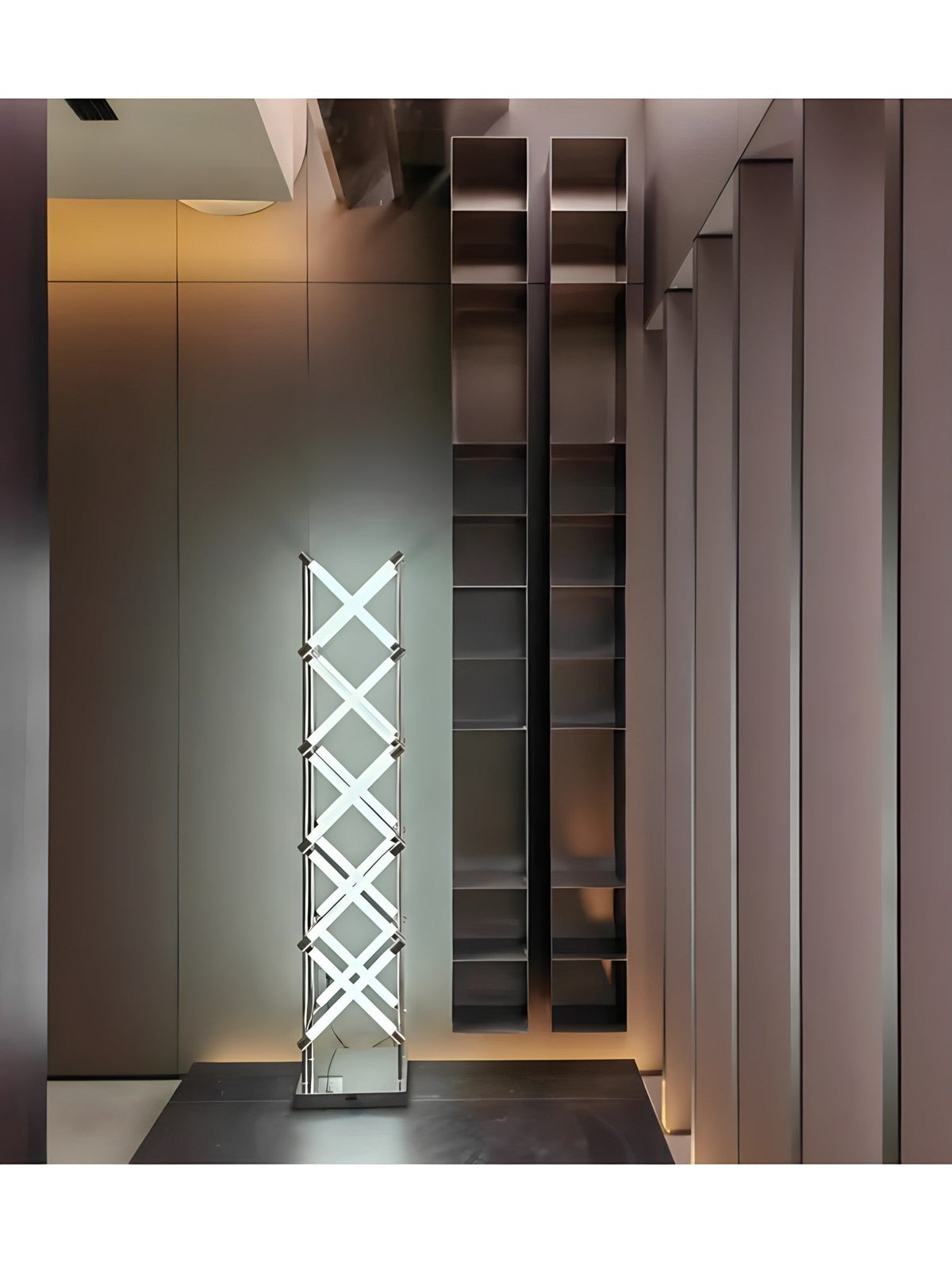 Tall Sculptural Steel Floor Lamp, view 6