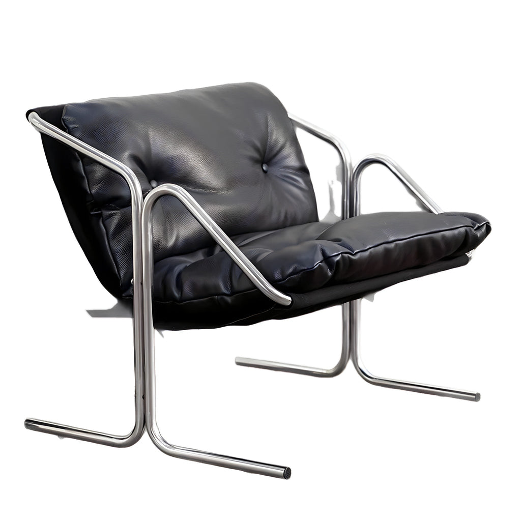 Leather Stainless Steel Dining Chair, view 3