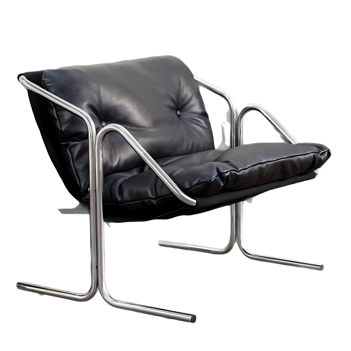 Leather Stainless Steel Dining Chair, view 3
