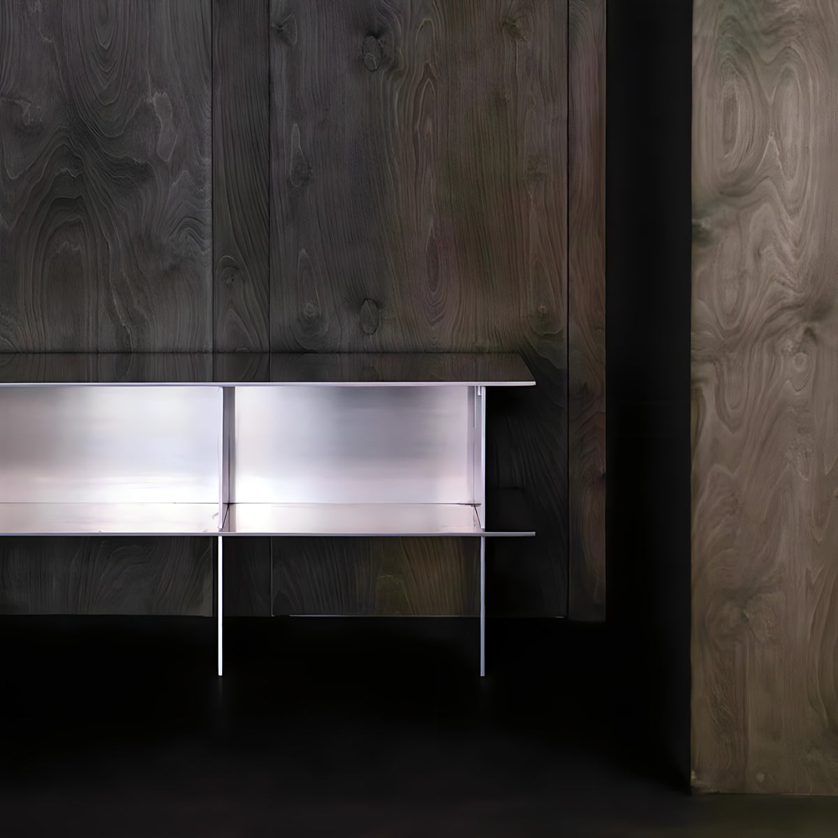 Glossy Metal Minimalist TV Stand