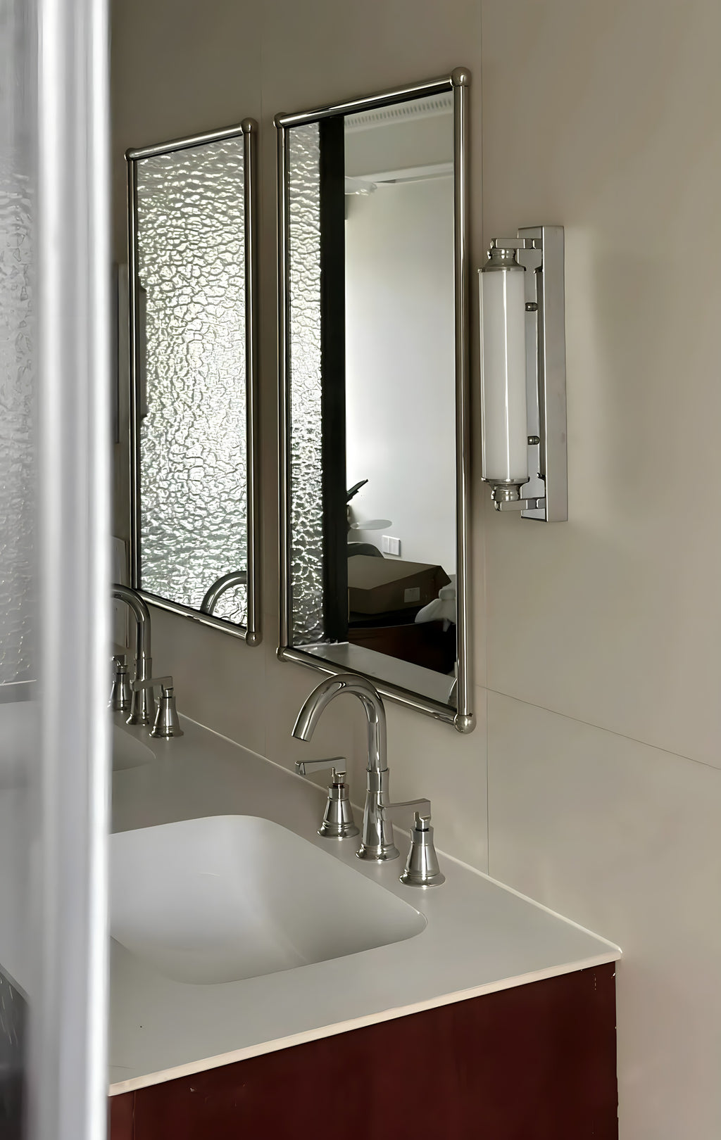 Industrial Glass Bathroom Wall Light
