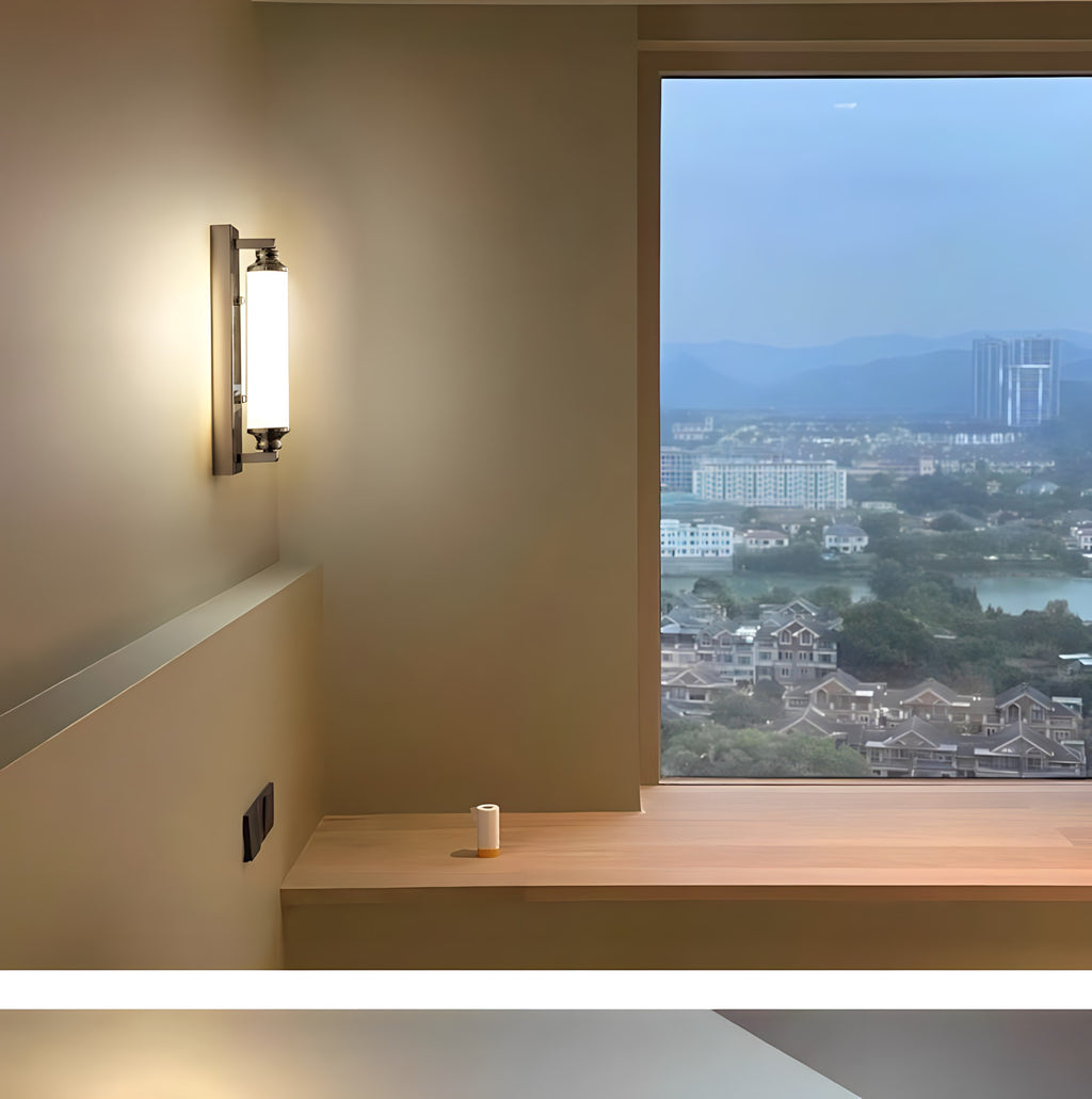 Industrial Glass Bathroom Wall Light