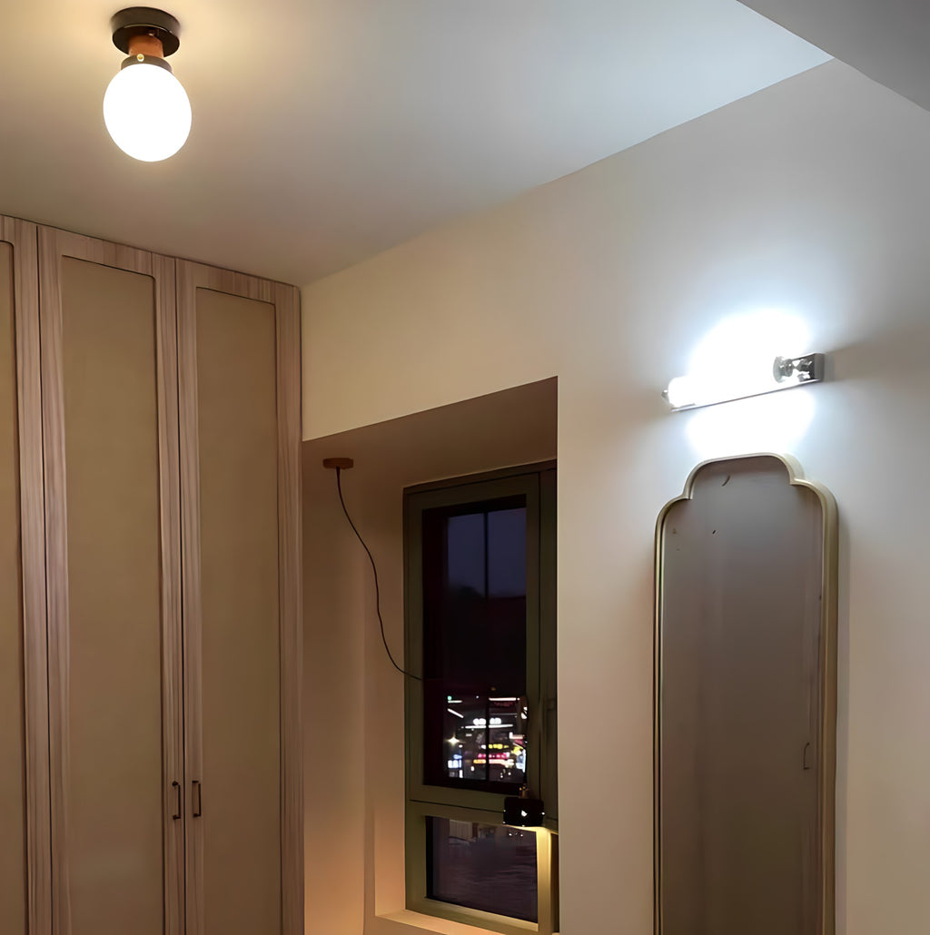 Industrial Glass Bathroom Wall Light