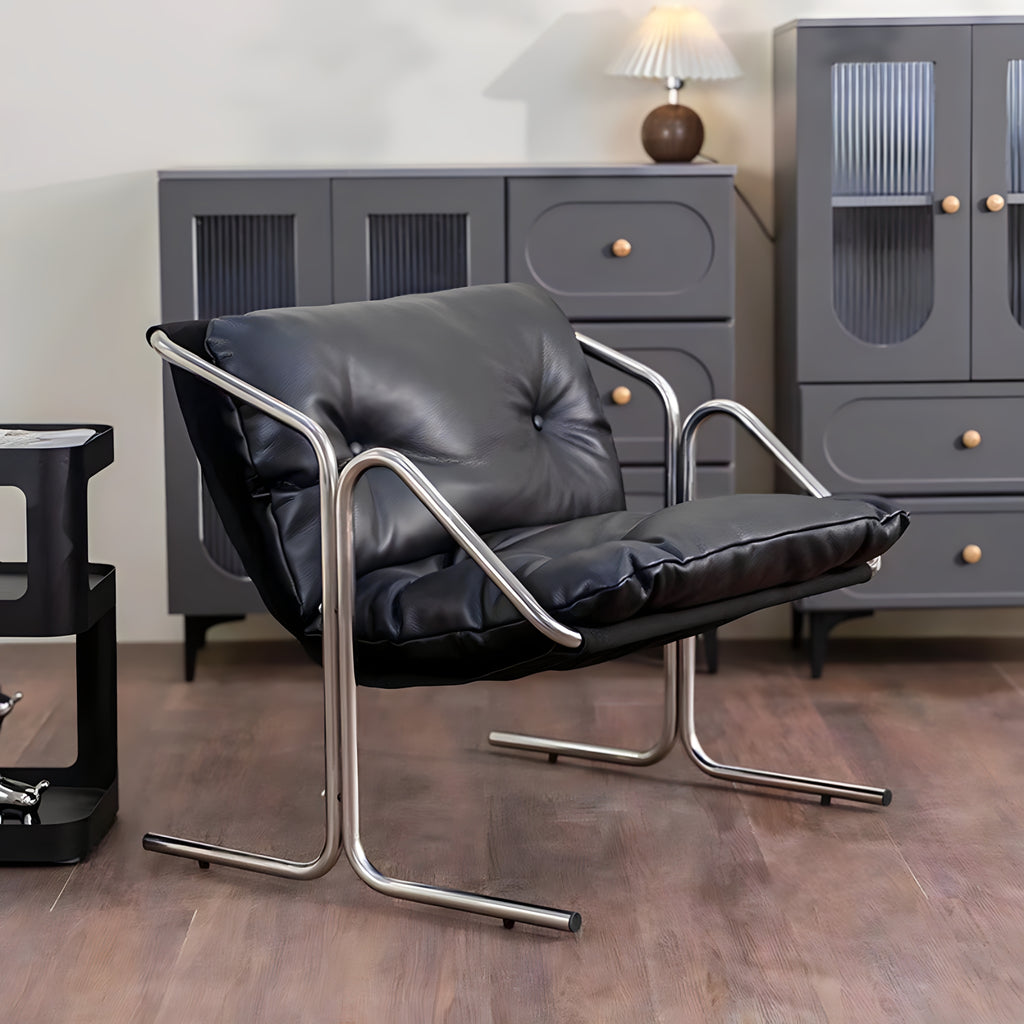 Leather Stainless Steel Dining Chair