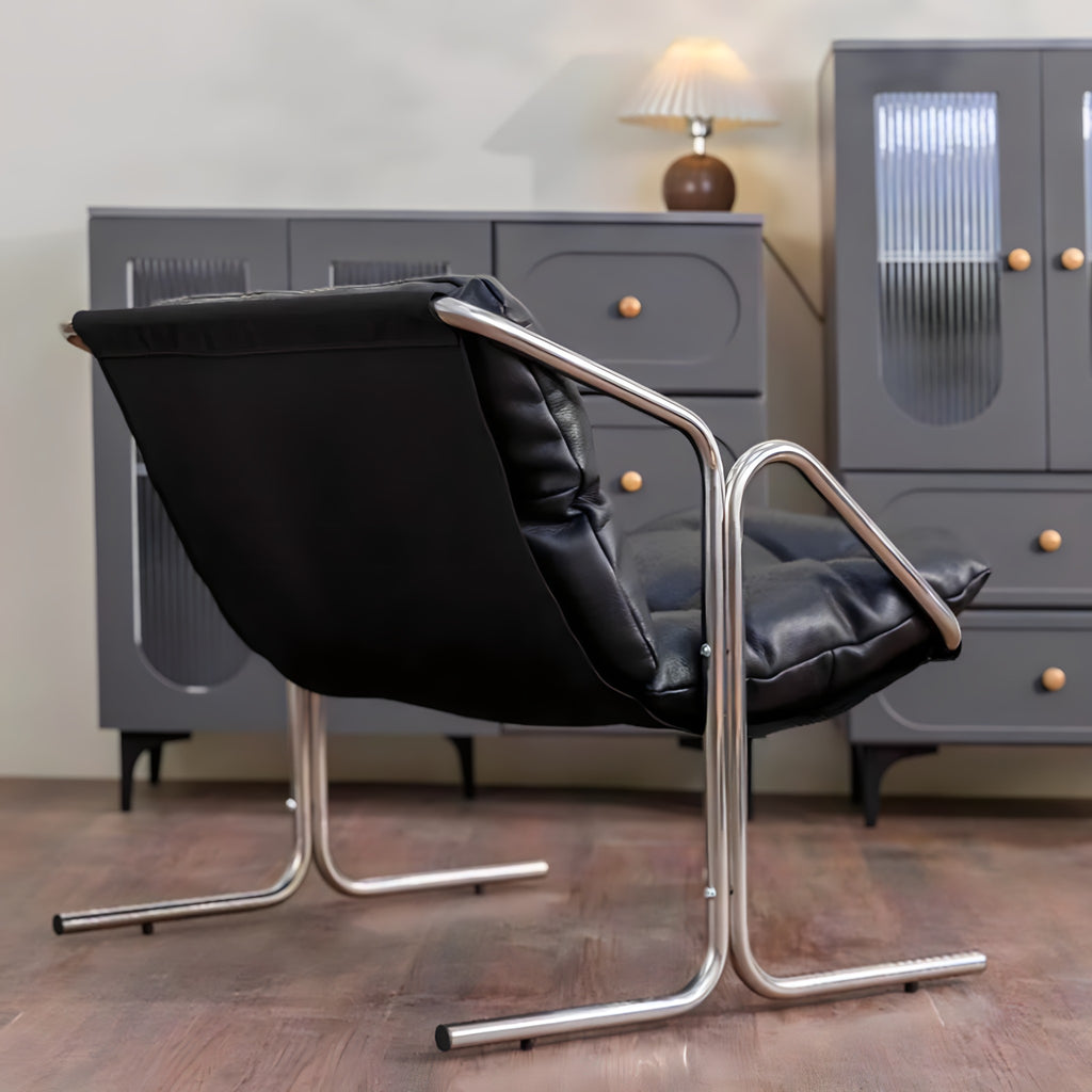 Leather Stainless Steel Dining Chair