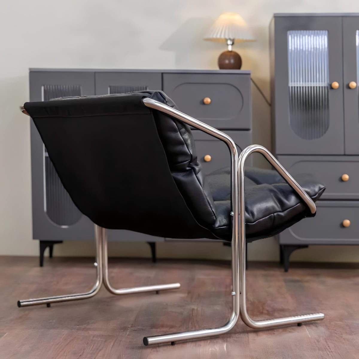 Leather Stainless Steel Dining Chair