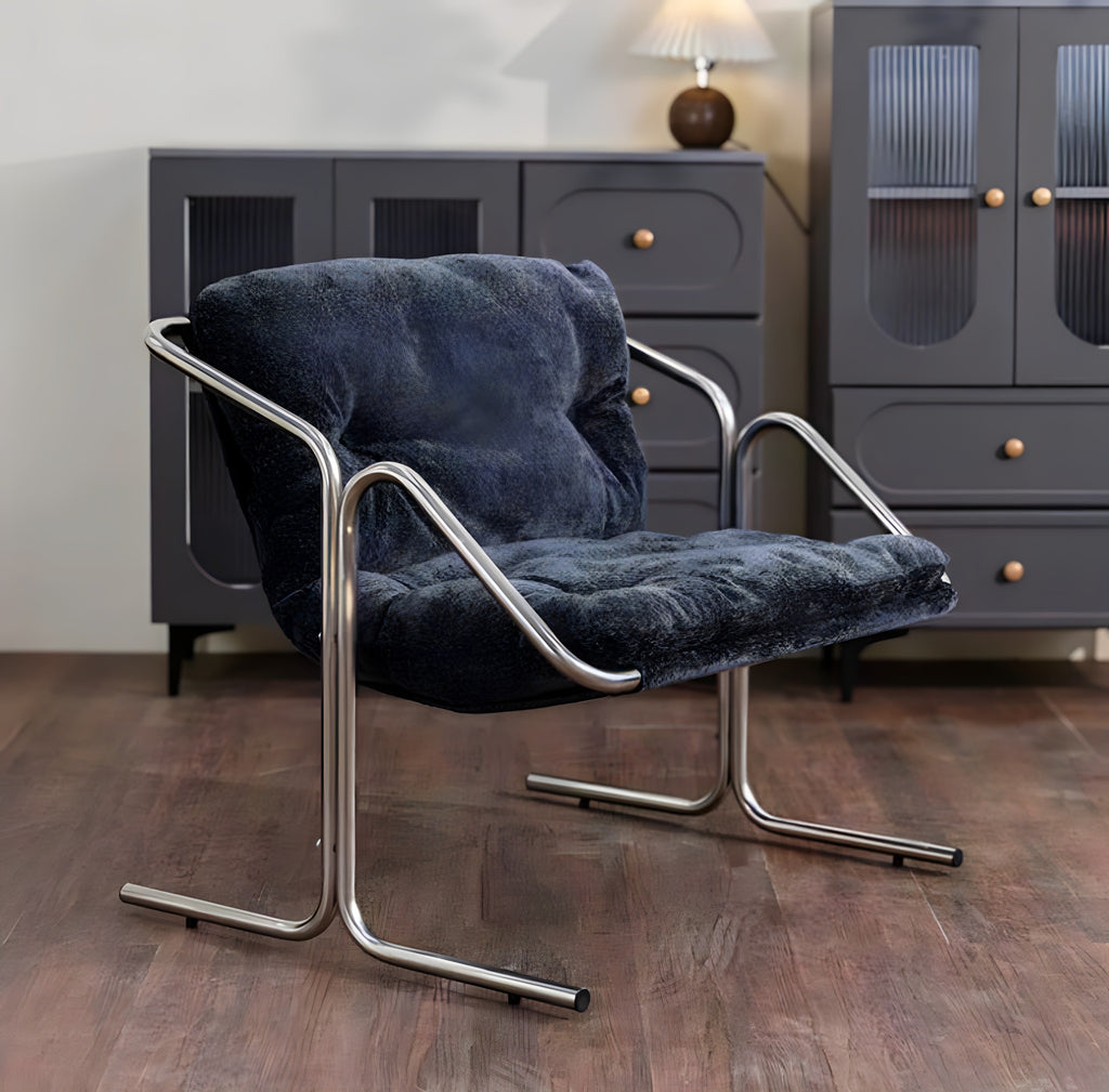 Leather Stainless Steel Dining Chair