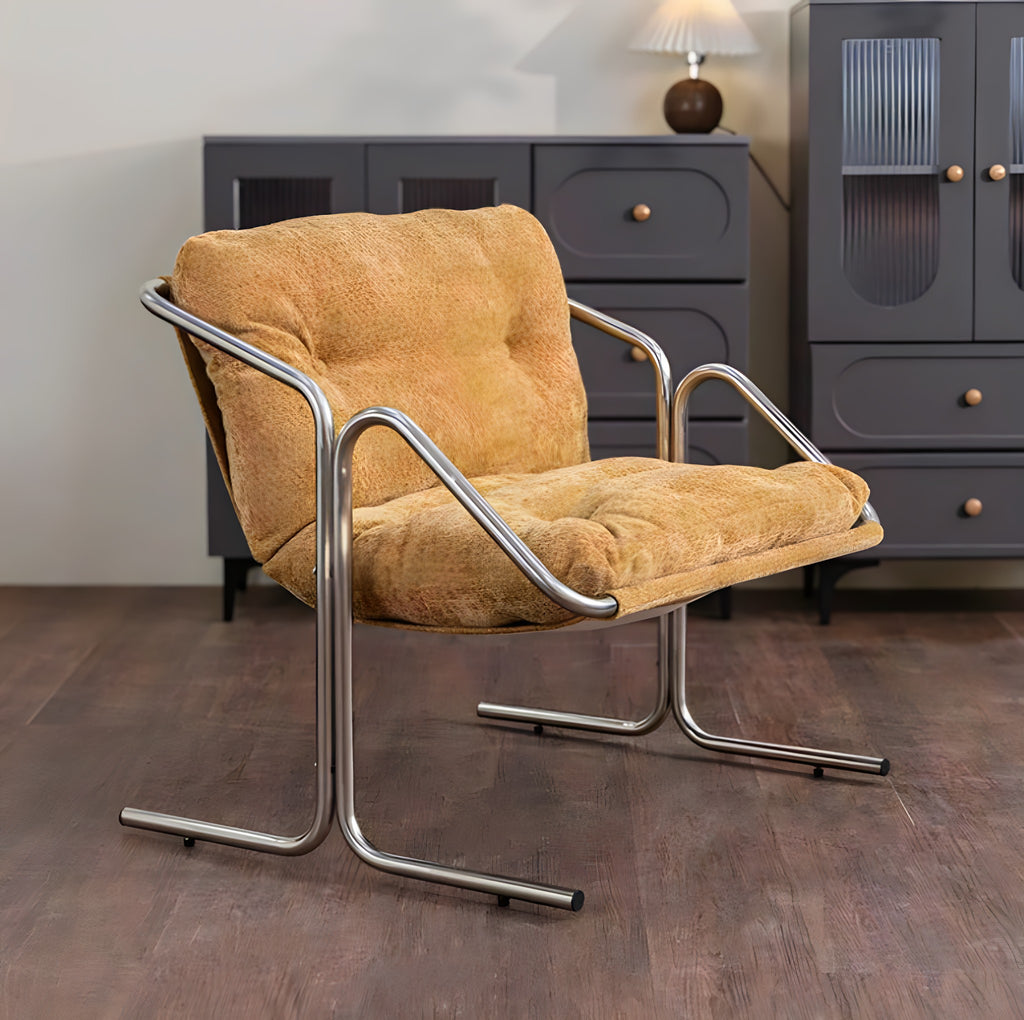 Leather Stainless Steel Dining Chair