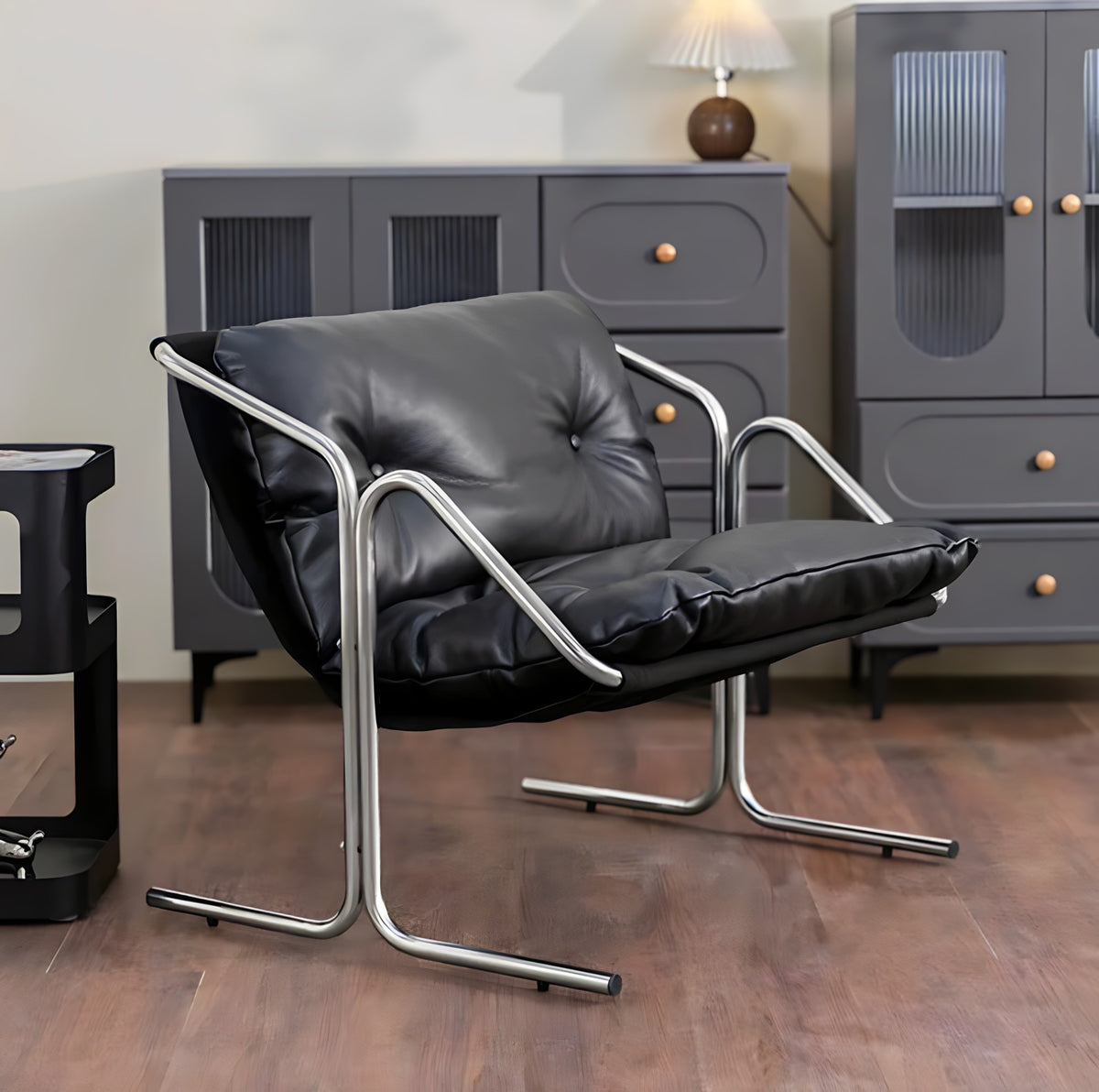 Leather Stainless Steel Dining Chair