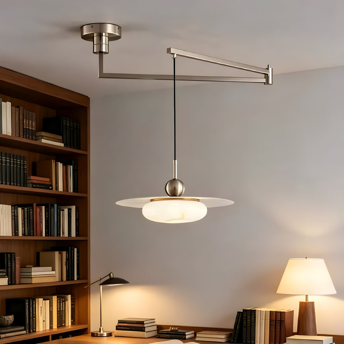 Marble-Effect Glass Pendant Light