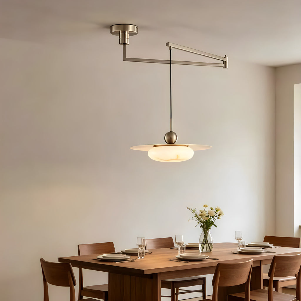 Marble-Effect Glass Pendant Light