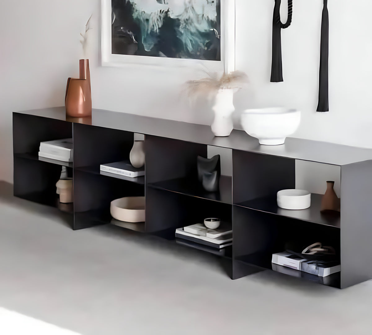 Metal-Leg Minimalist TV Stand