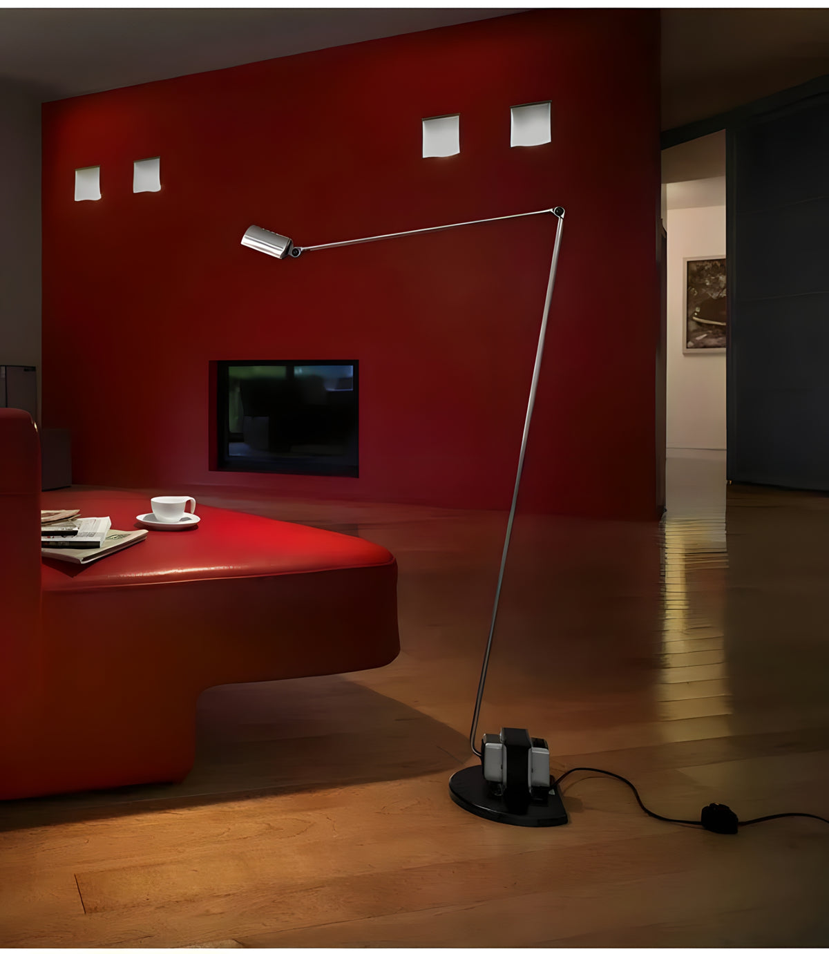 Minimalist Black Floor Reading Lamp