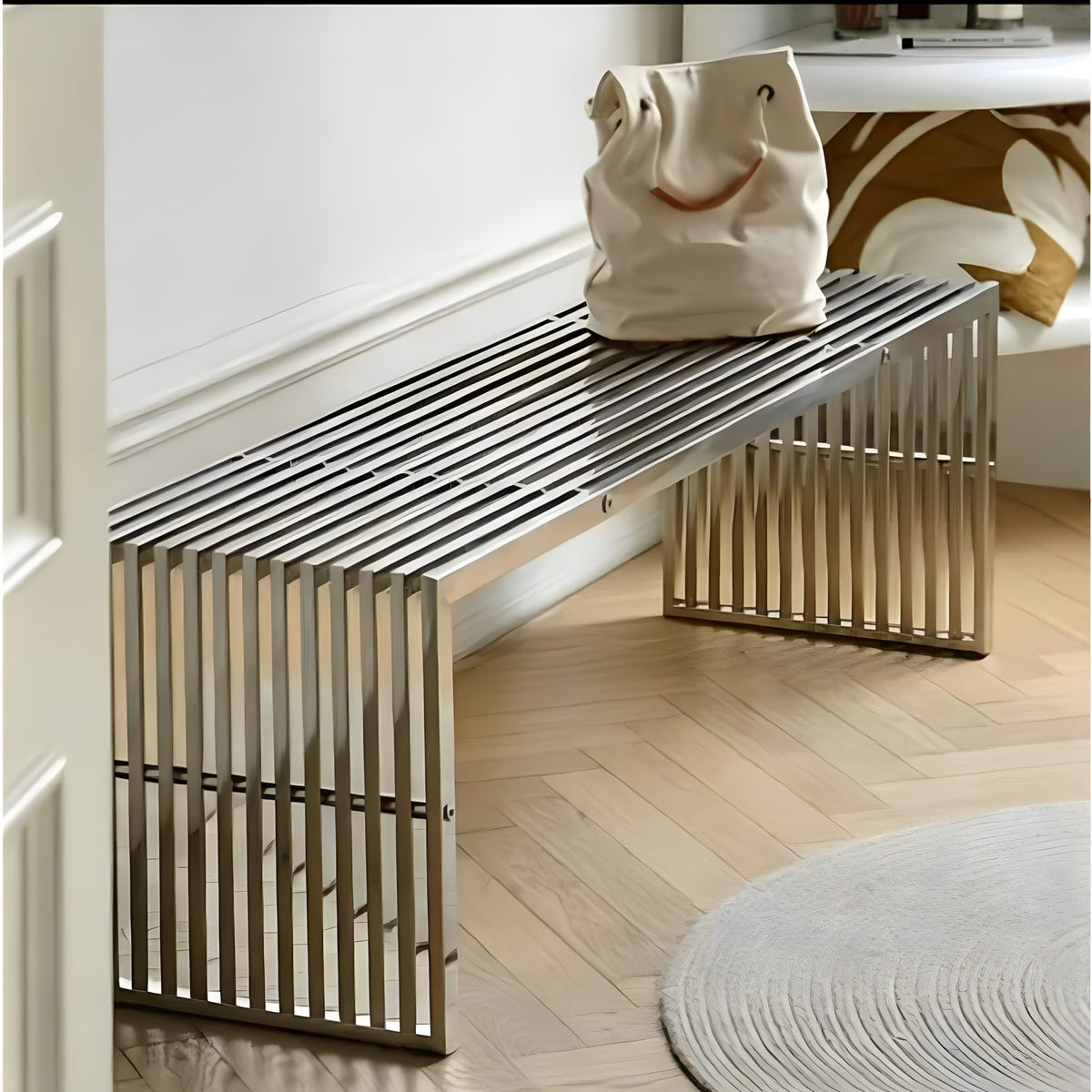Minimalist Stainless Steel Bench