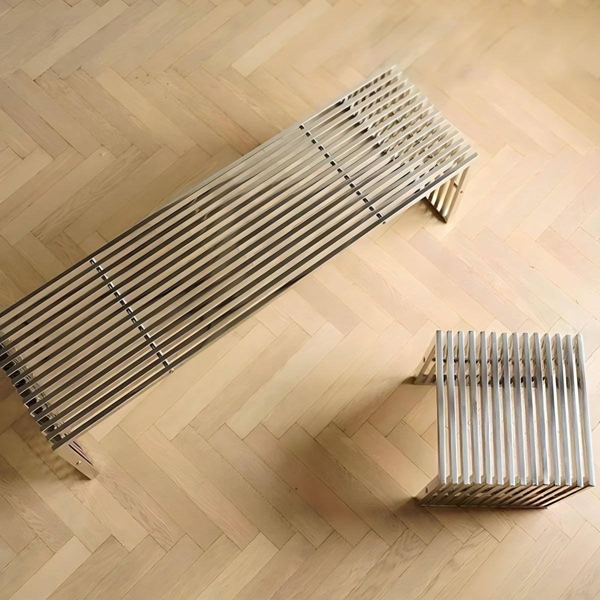 Minimalist Stainless Steel Bench