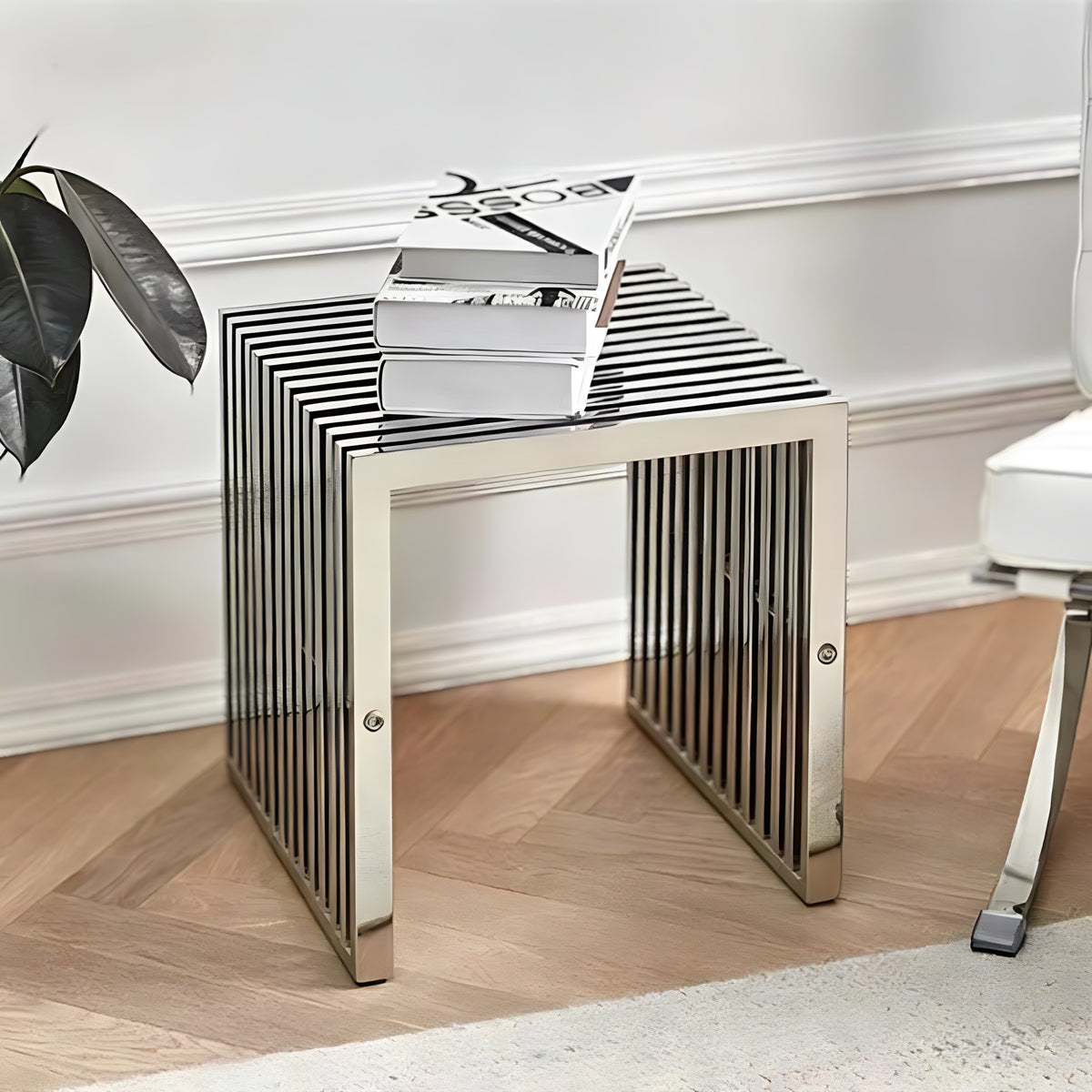 Minimalist Stainless Steel Bench