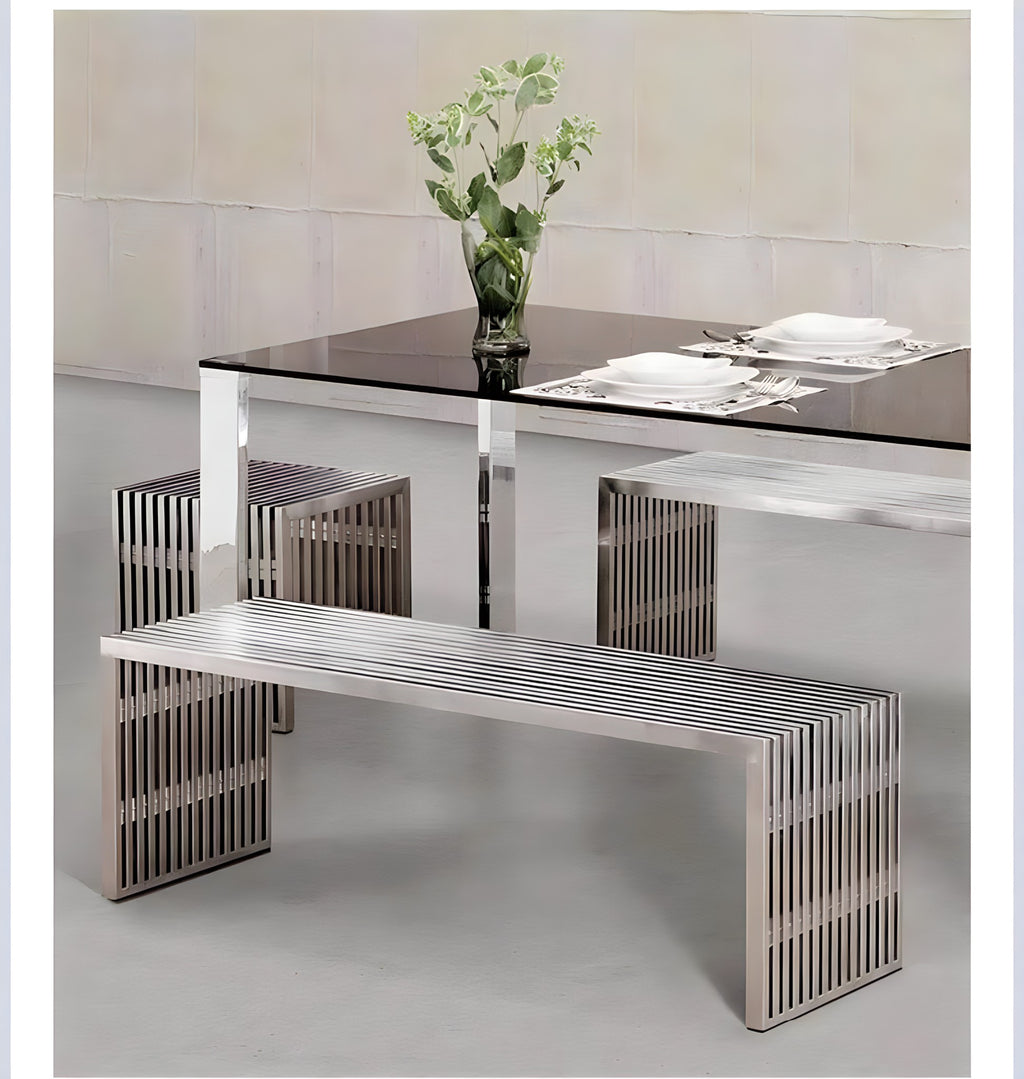 Minimalist Stainless Steel Bench