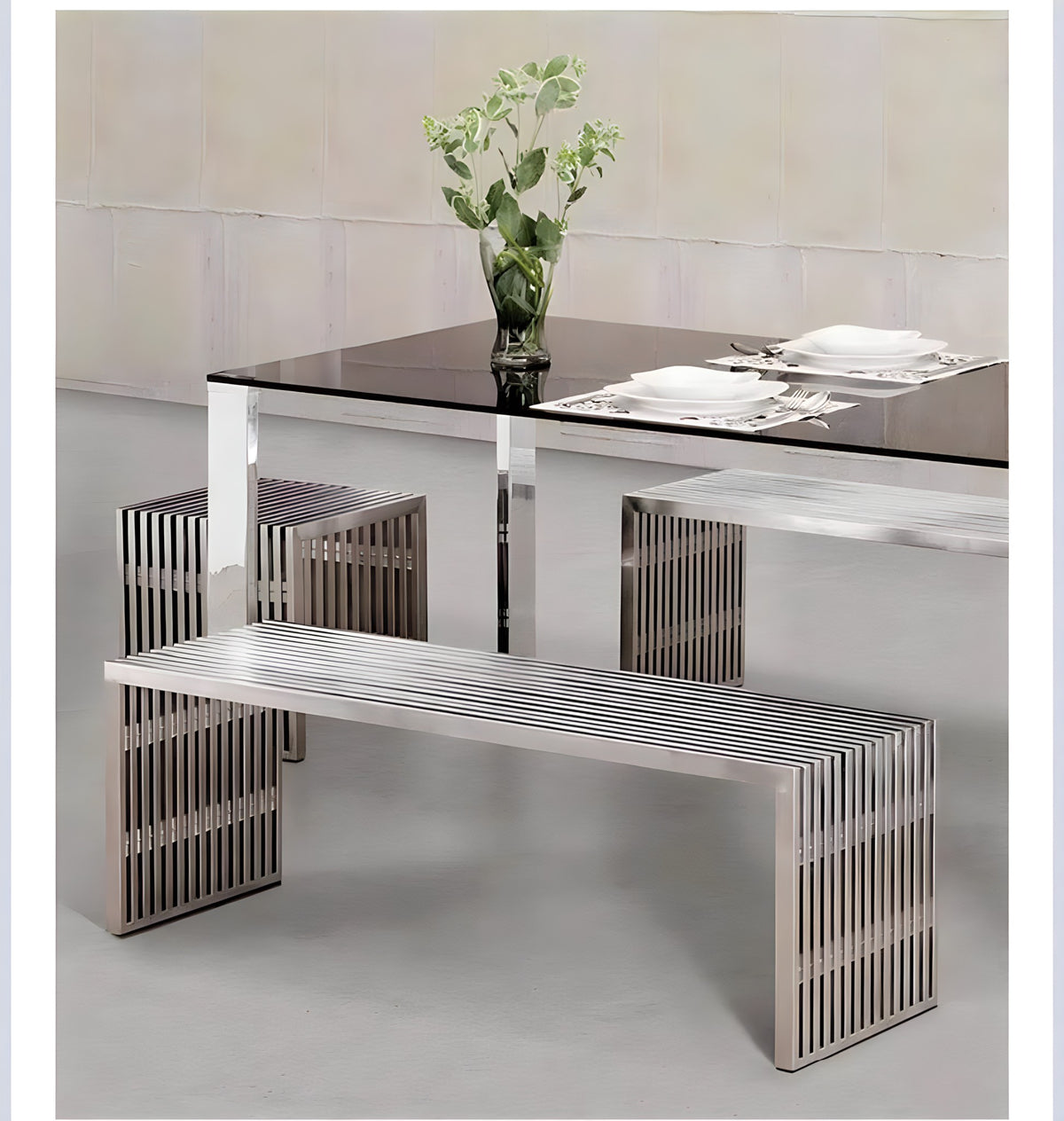 Minimalist Stainless Steel Bench