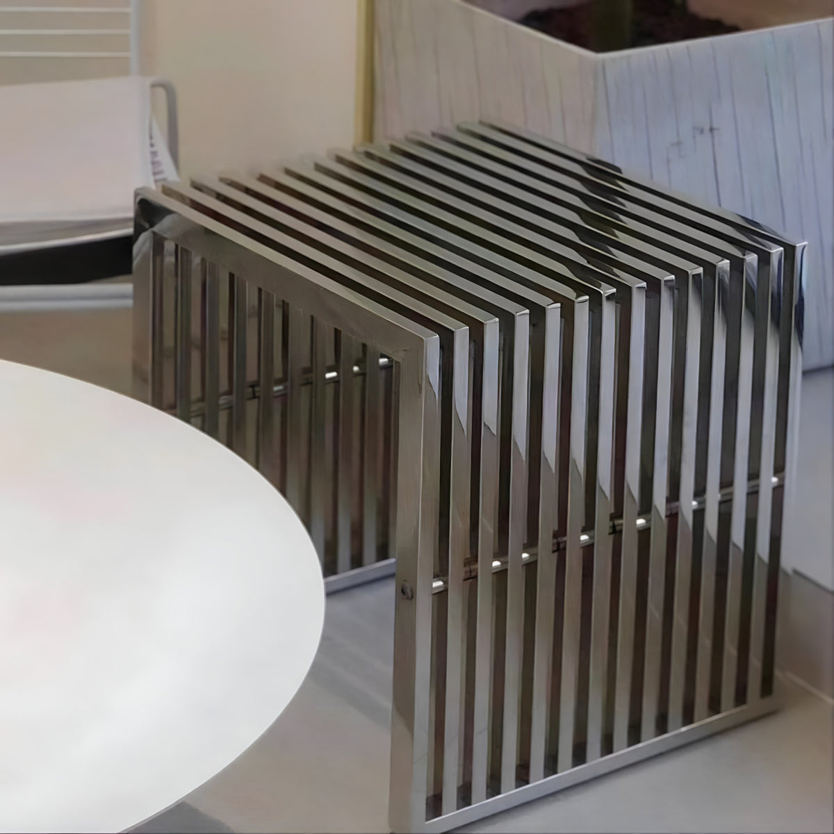 Minimalist Stainless Steel Bench