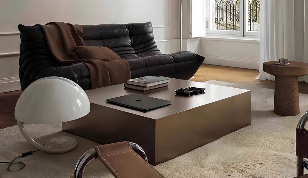 Mirror-Polished Square Coffee Table