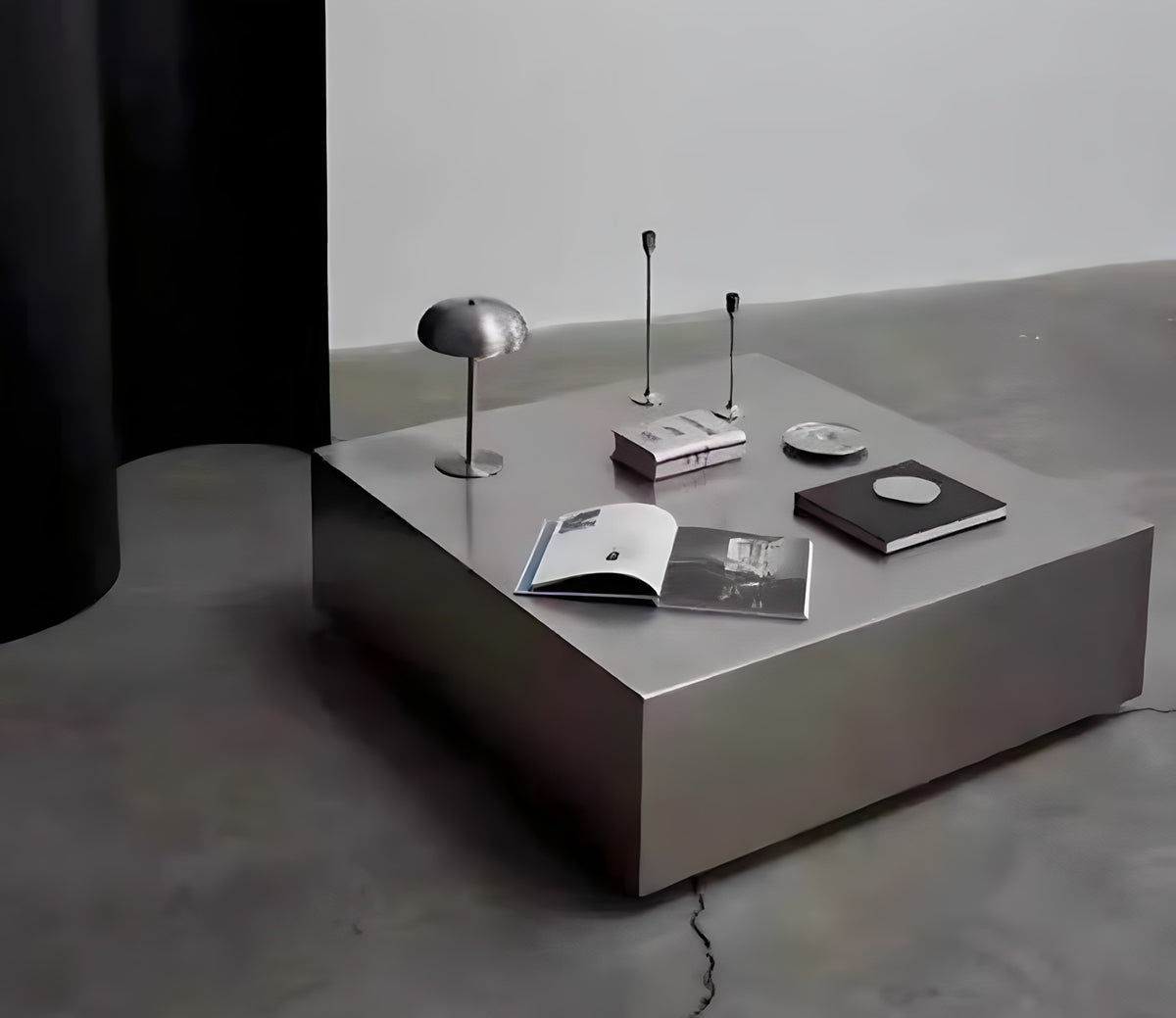 Mirror-Polished Square Coffee Table