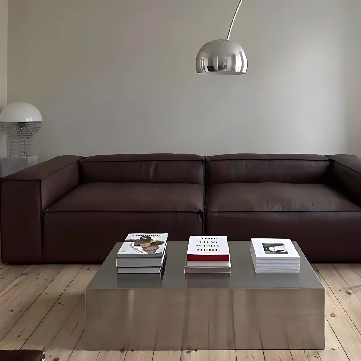 Mirror-Polished Square Coffee Table
