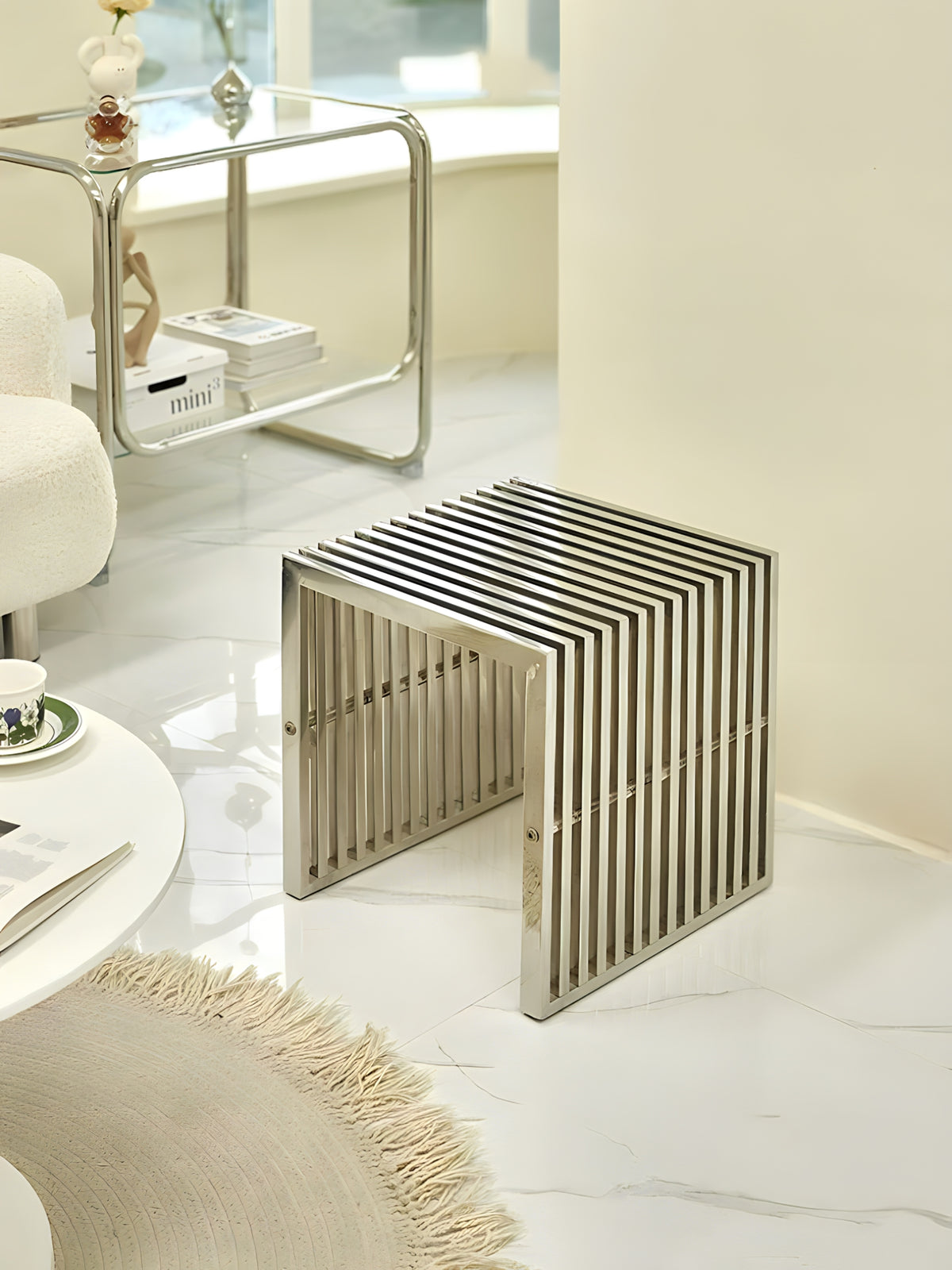Nordic Stainless Steel Low Stool