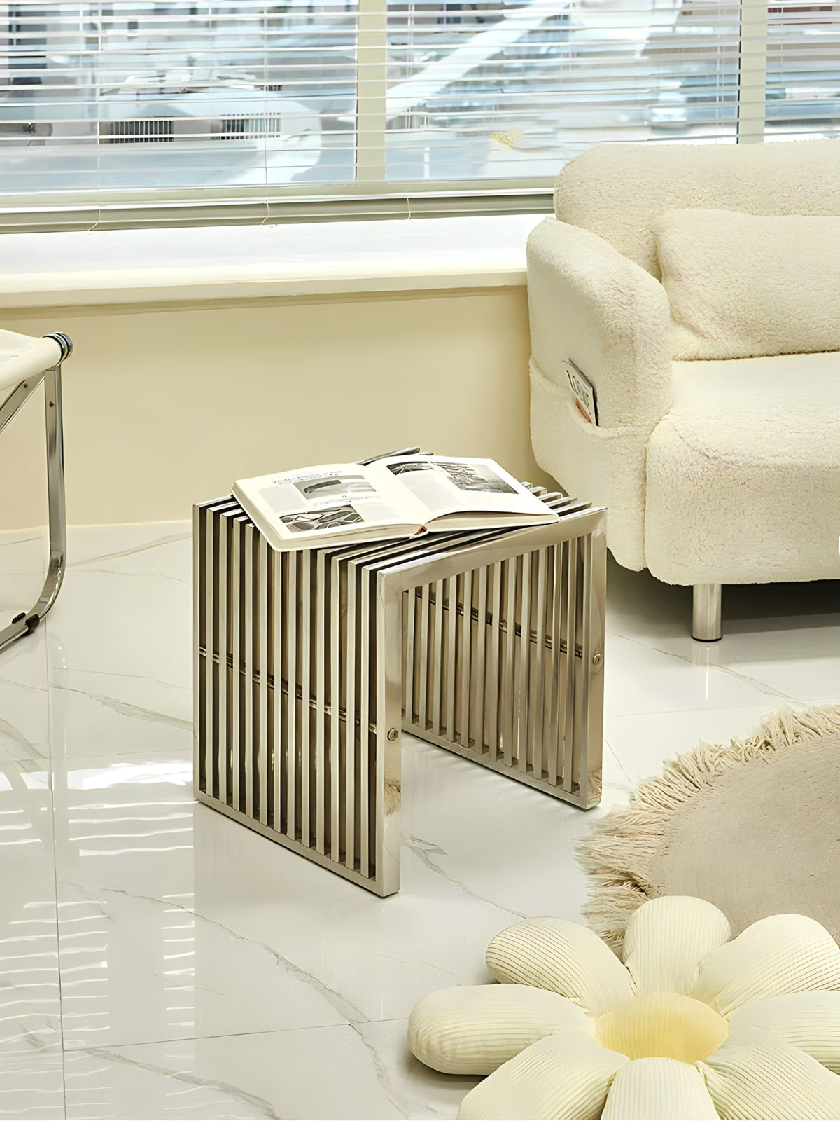 Nordic Stainless Steel Low Stool