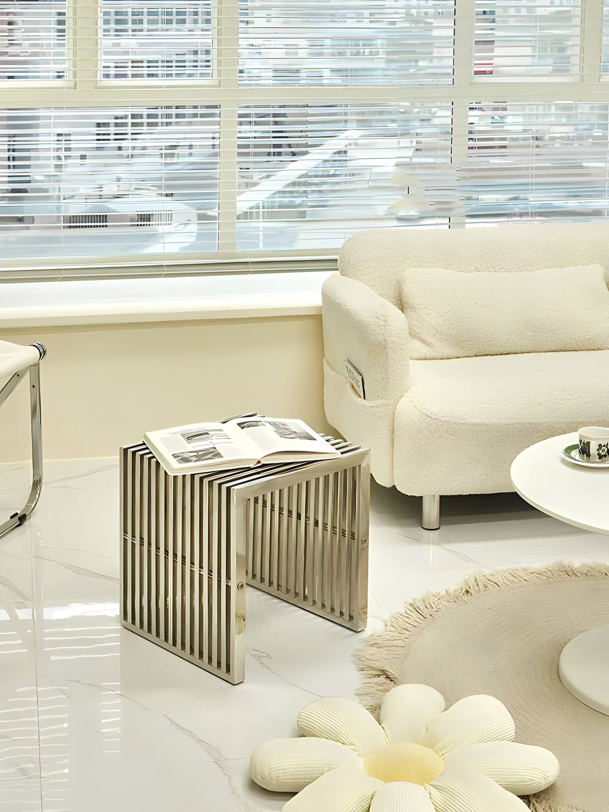 Nordic Stainless Steel Low Stool