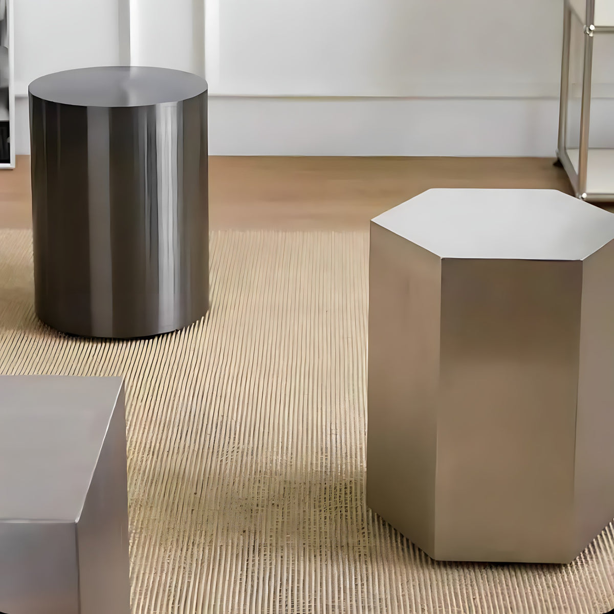 Round Mirror-Polished Stainless Steel Stool